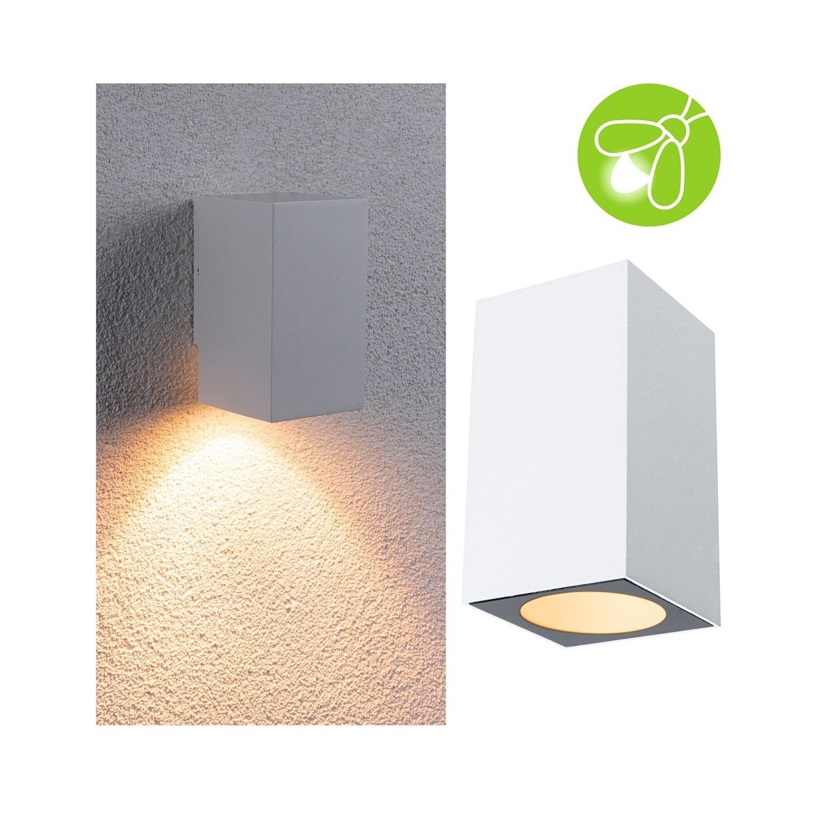 Paulmann 94711 LED Au�enwandleuchte Flame eckig wei� einfacher Lichtaustritt