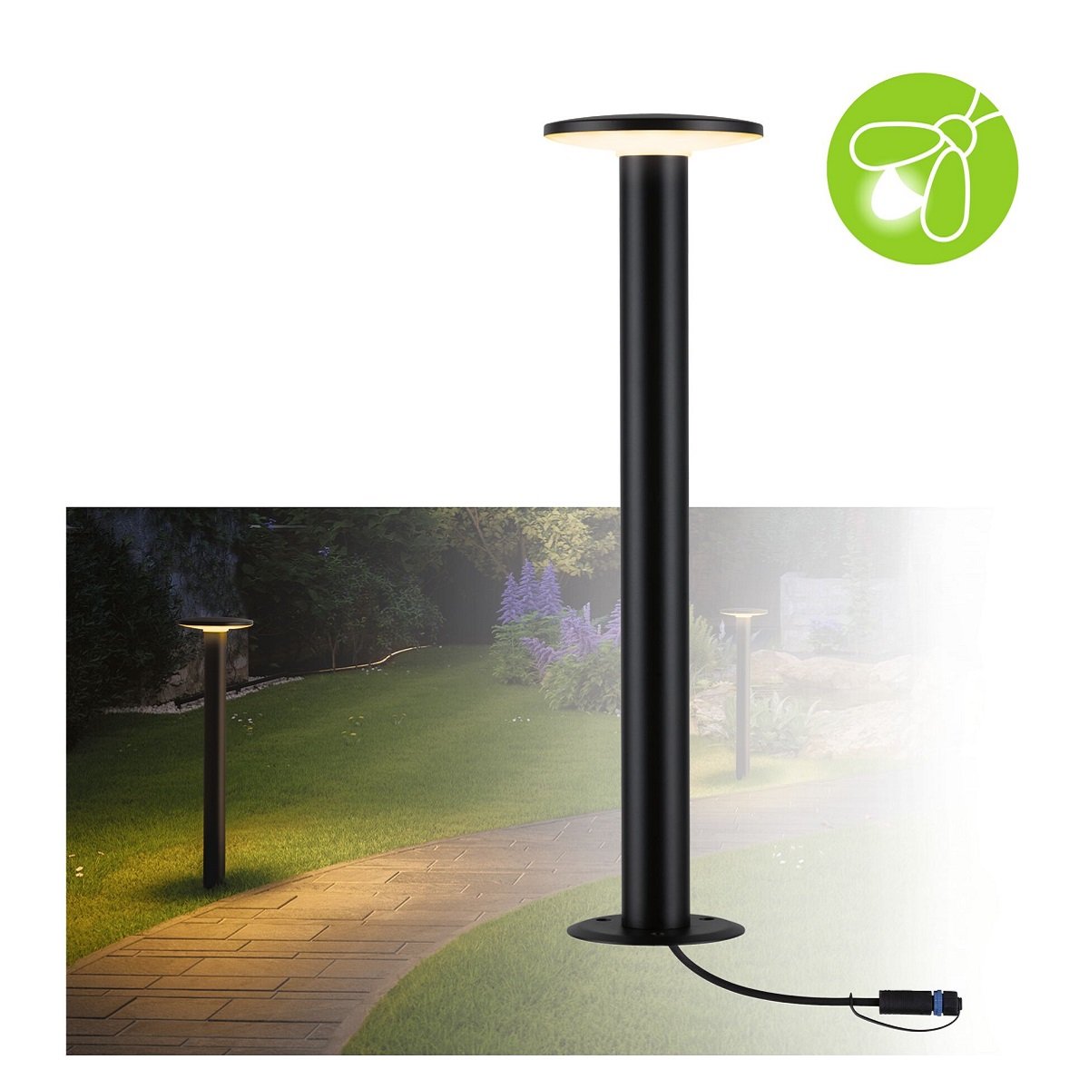 Paulmann 94723 Plug&Shine LED Pollerleuchte Plate Goldlicht