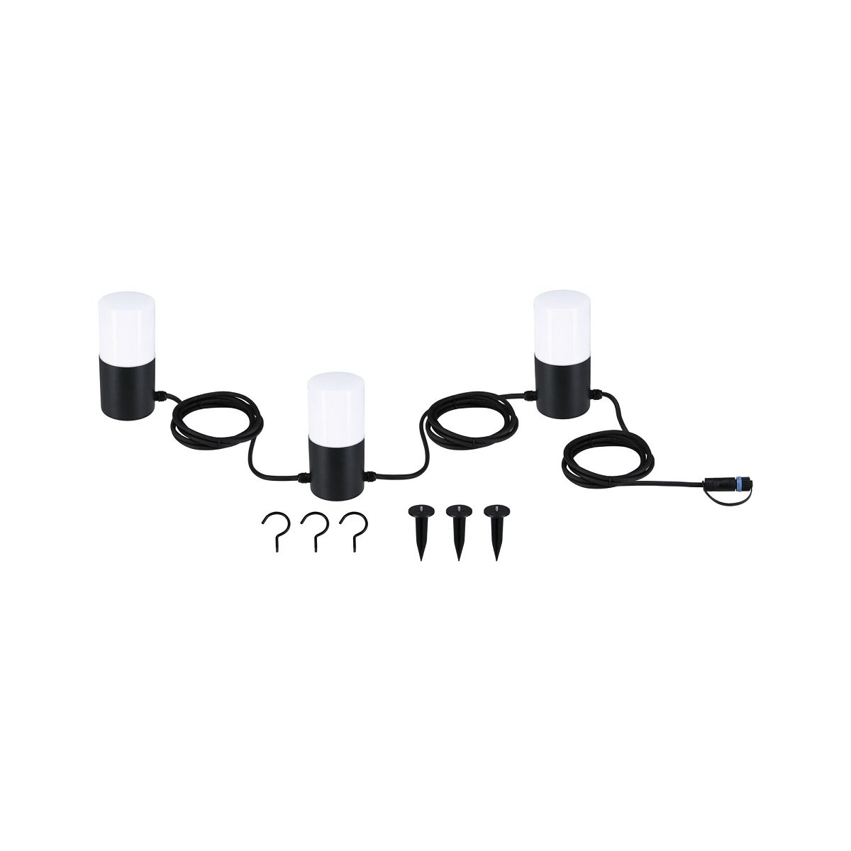 Paulmann 94761 Plug&Shine LED Lichterkette Tubs IP44 3000K anthrazit