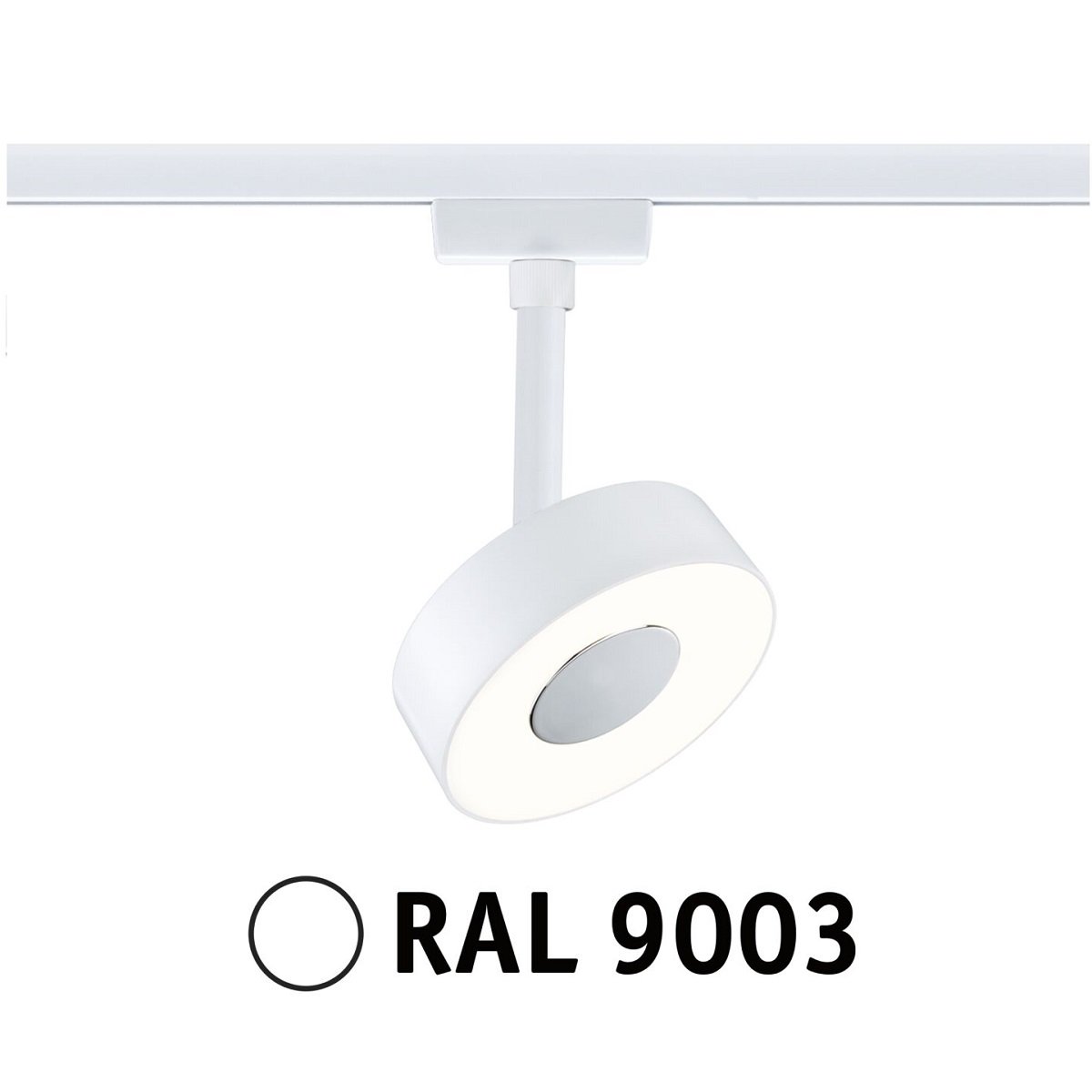 Paulmann 94891 URail LED Schienenspot Circle 3000K dimmbar 230V Signalwei� RAL 9003