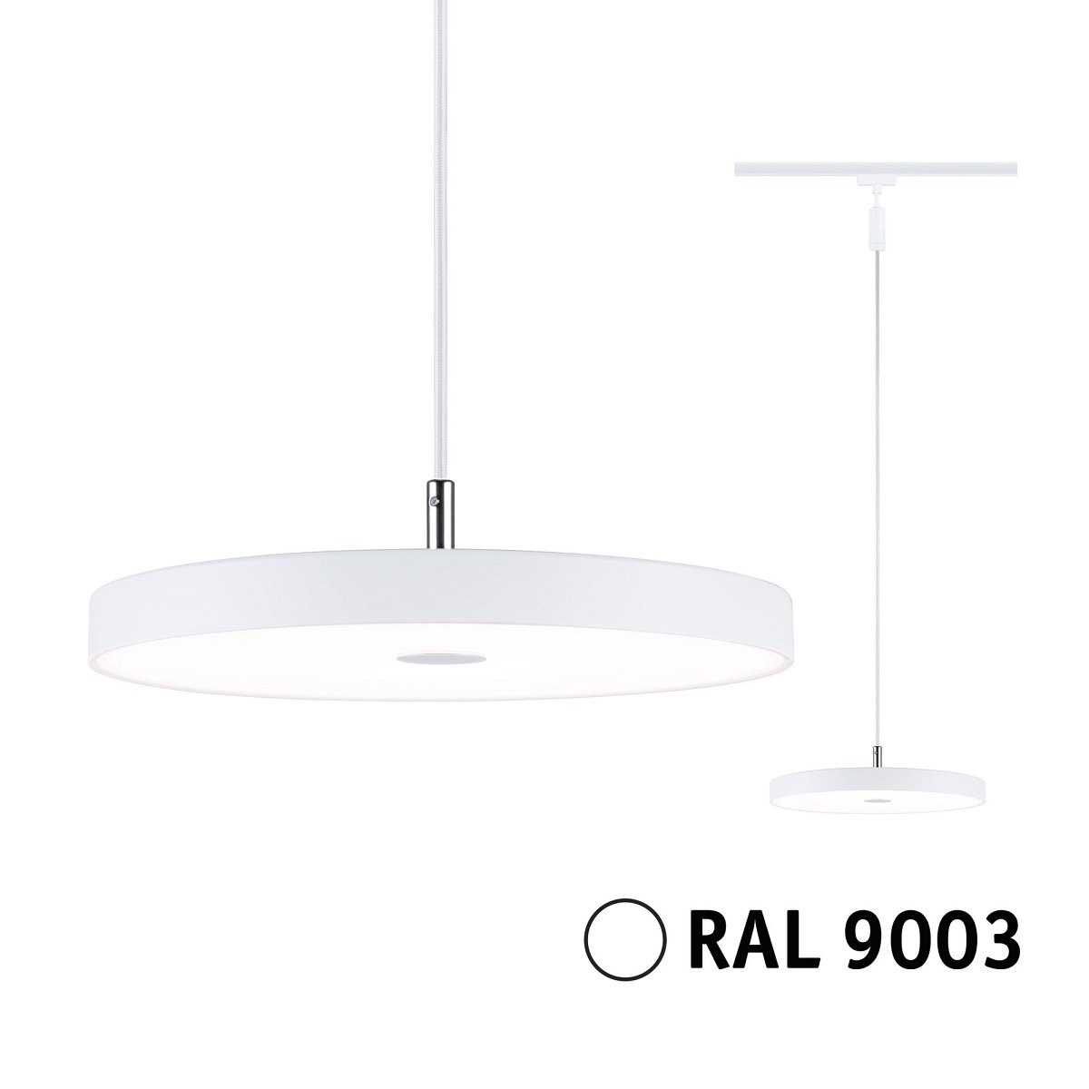 Paulmann 94901 URail LED Pendel Hildor 3-Step-Dim 3000K Signalwei� RAL 9003