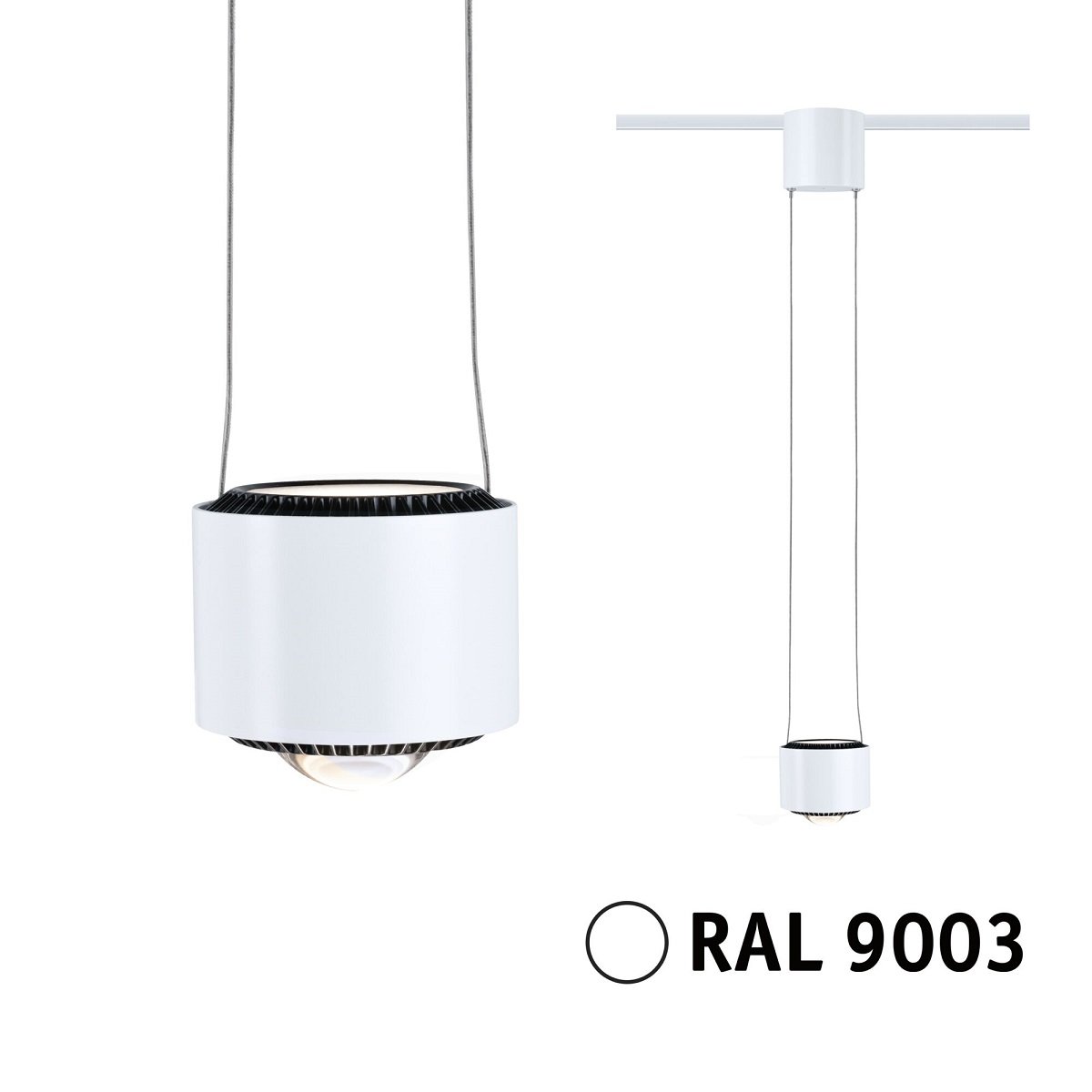 Paulmann 94904 URail LED Pendel Aldan 4000K dimmbar 230V Signalwei� RAL 9003