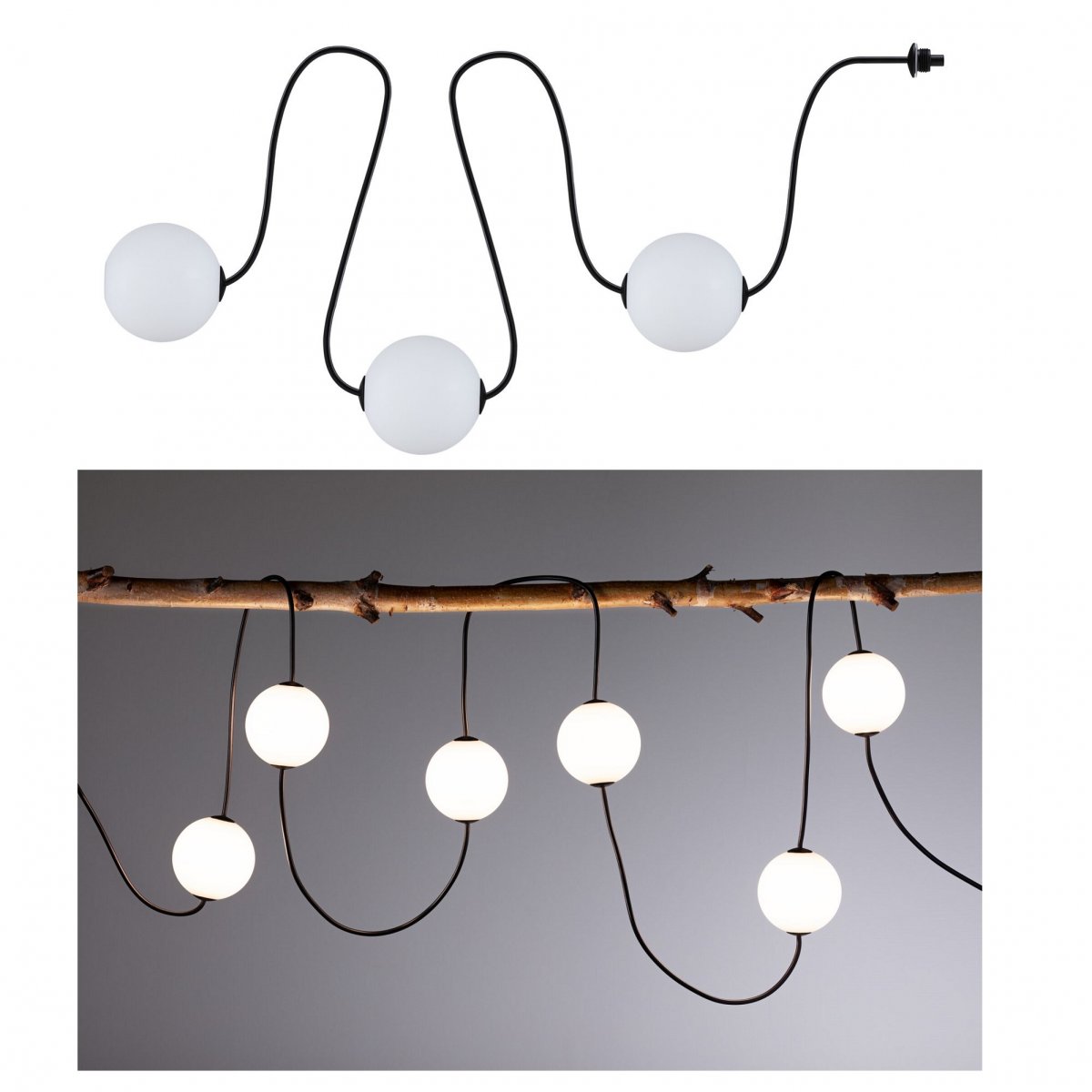 Paulmann 94913 Solar LED Lichterkette Taina Erweiterungsset IP67 3000K Schwarz