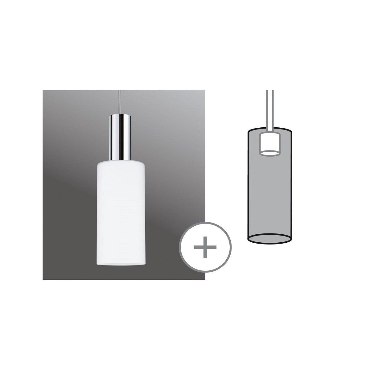 Paulmann 95606 Schienensystem Urail Schirm Raja 2Easy 100mm Opal