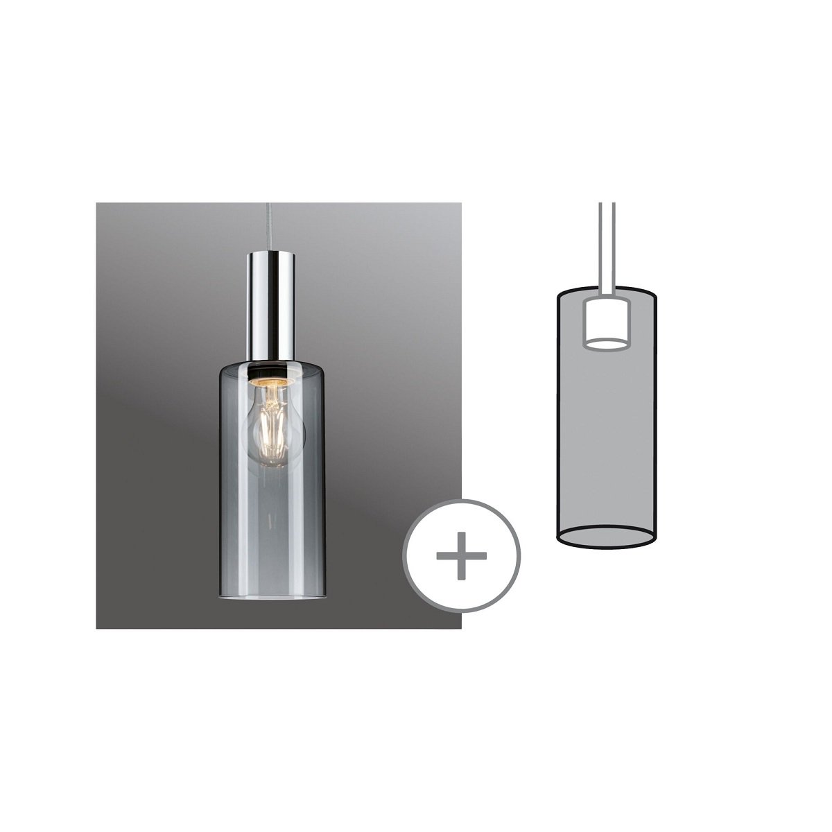 Paulmann 95607 Schienensystem Urail Schirm Raja 2Easy 100mm Rauchglas