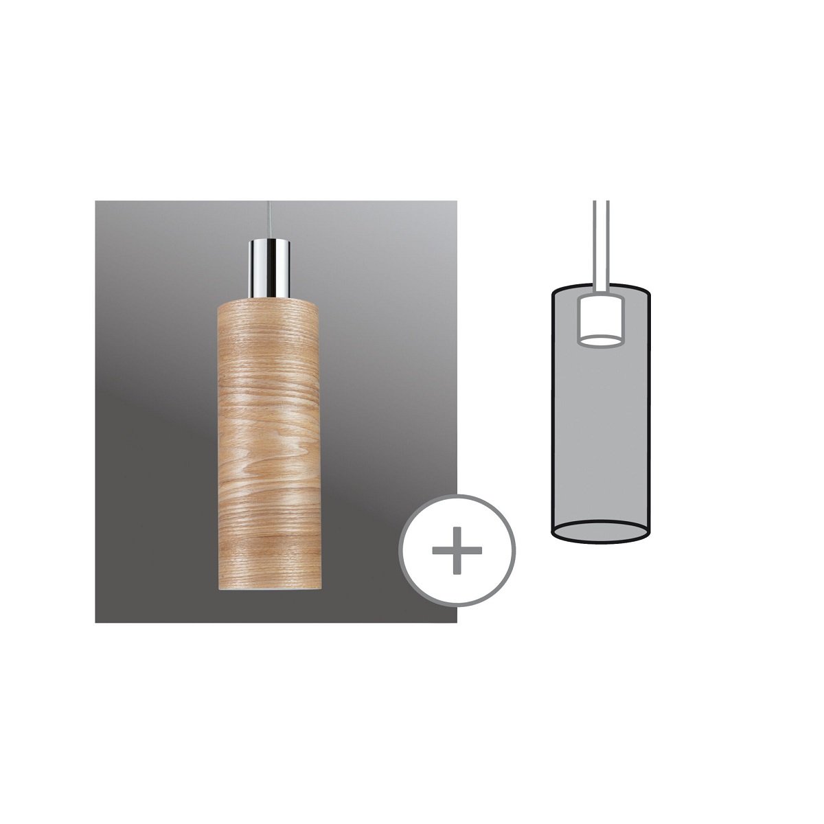 Paulmann 95613 Schienensystem Urail Schirm Vitus 2Easy 110mm Holzoptik