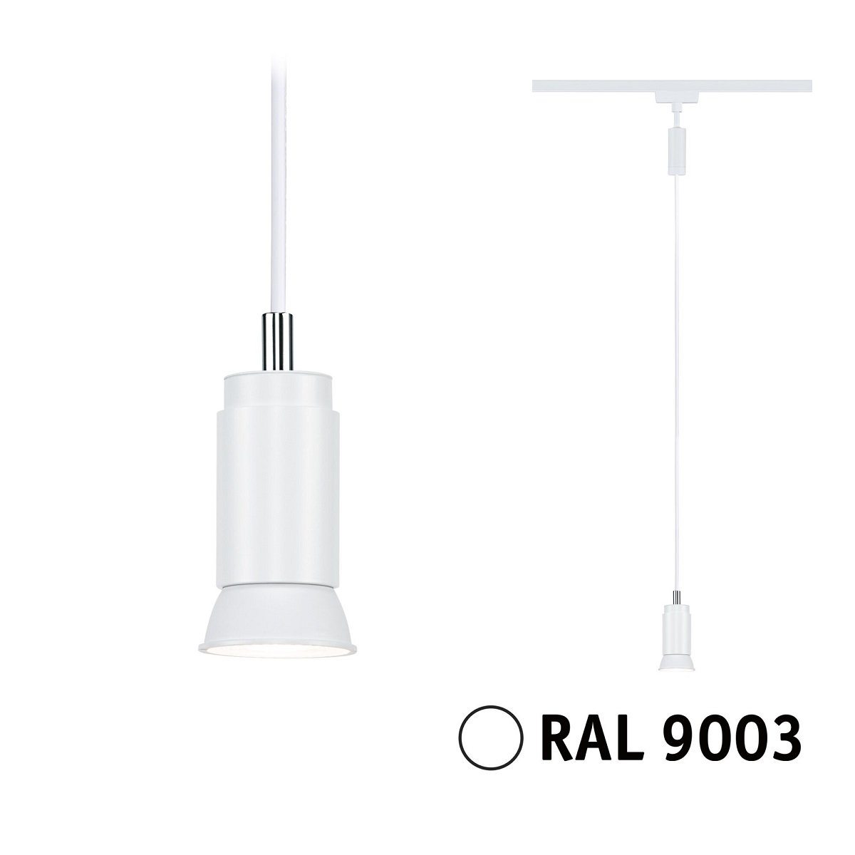Paulmann 95623 URail Pendel Runa max.10W GU10 230V Signalwei� RAL 9003