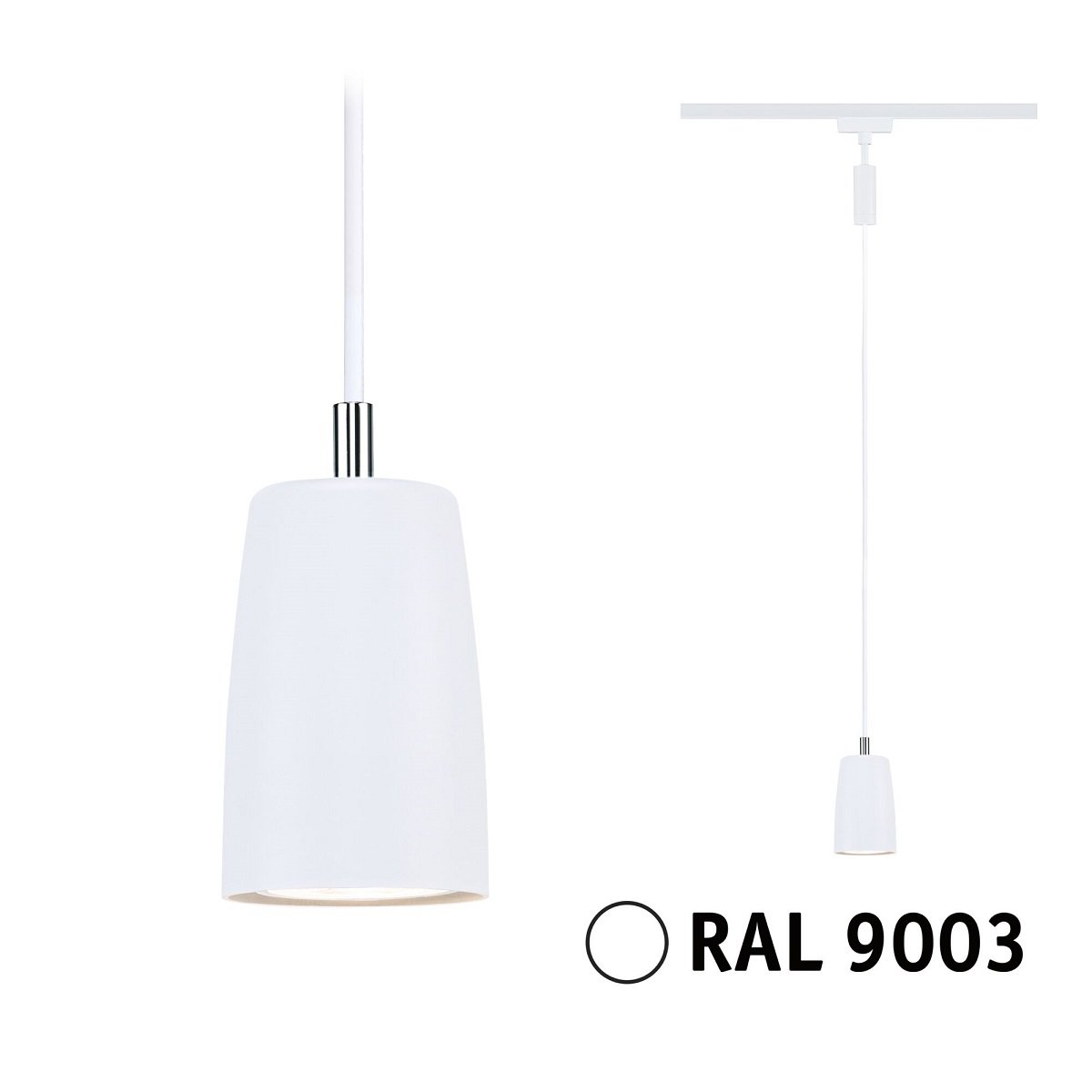 Paulmann 95626 URail Pendel Cover max.10W GU10 230V Signalwei� RAL 9003