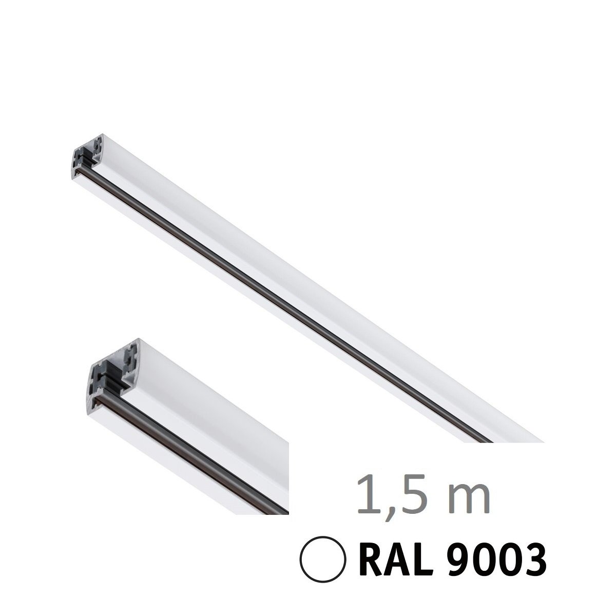 Paulmann 95640 URail Schienensystem Schiene 1,5m Signalwei� RAL 9003
