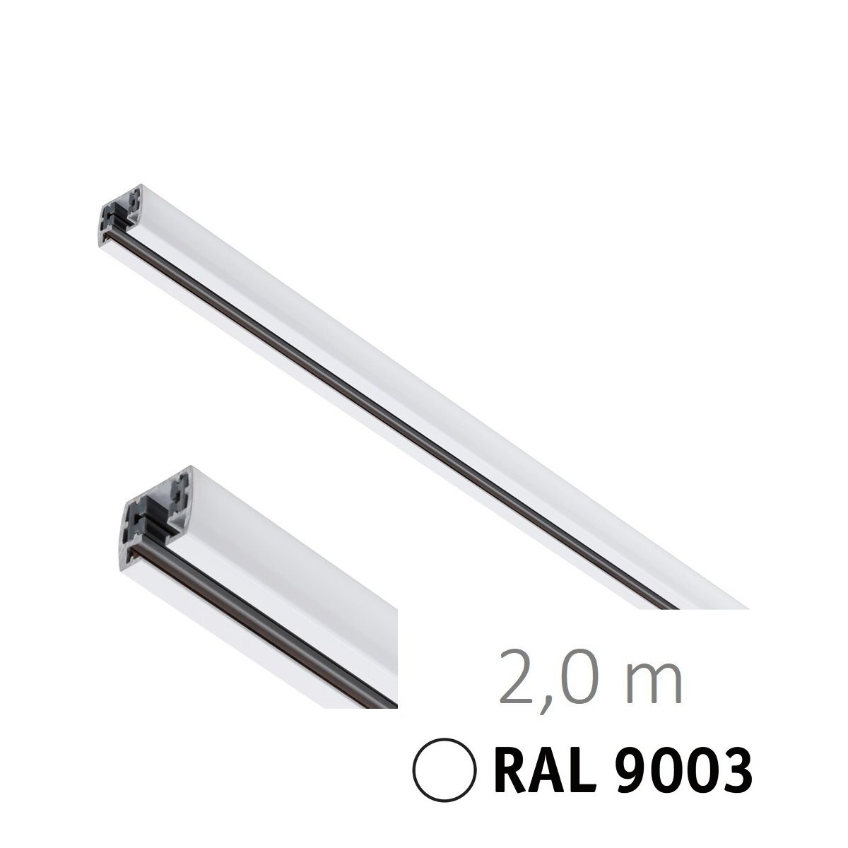 Paulmann 95641 URail Schienensystem Schiene 2m 230V Signalwei� RAL 9003
