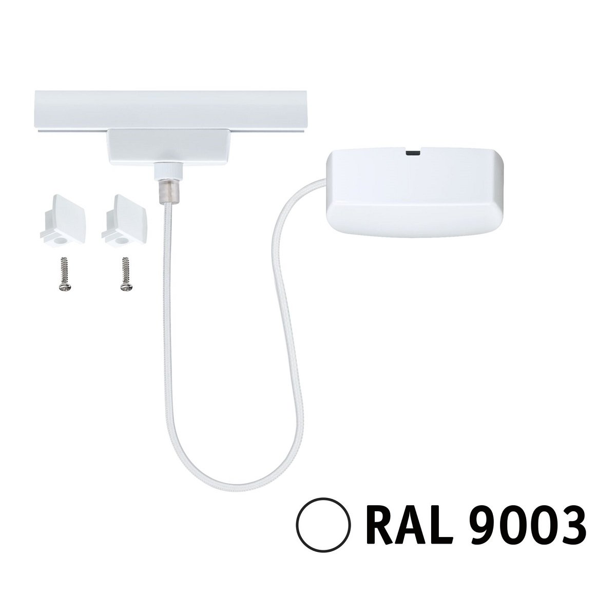 Paulmann 95644 URail Schienensystem Einspeisung Kabel 1m Signalwei� RAL 9003