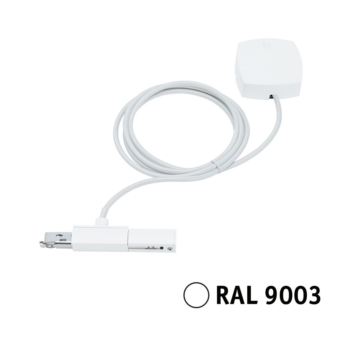 Paulmann 95645 URail Schienensystem Einspeisung Kabel 2m Signalwei� RAL 9003