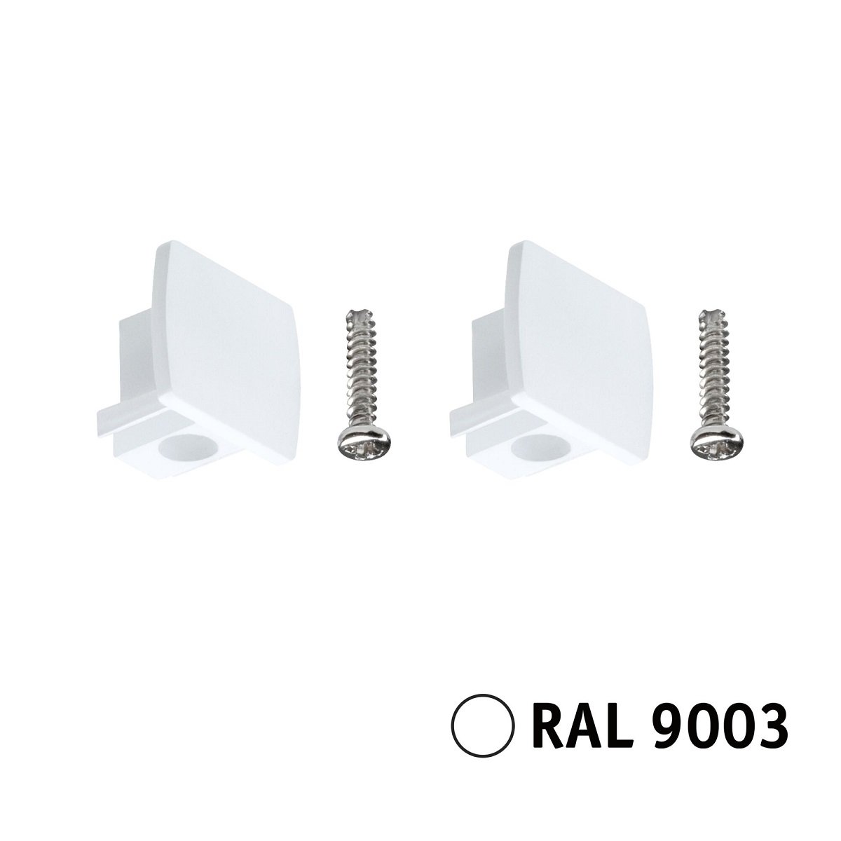 Paulmann 95653 URail Schienensystem Endkappe 2er-Pack Signalwei� RAL 9003