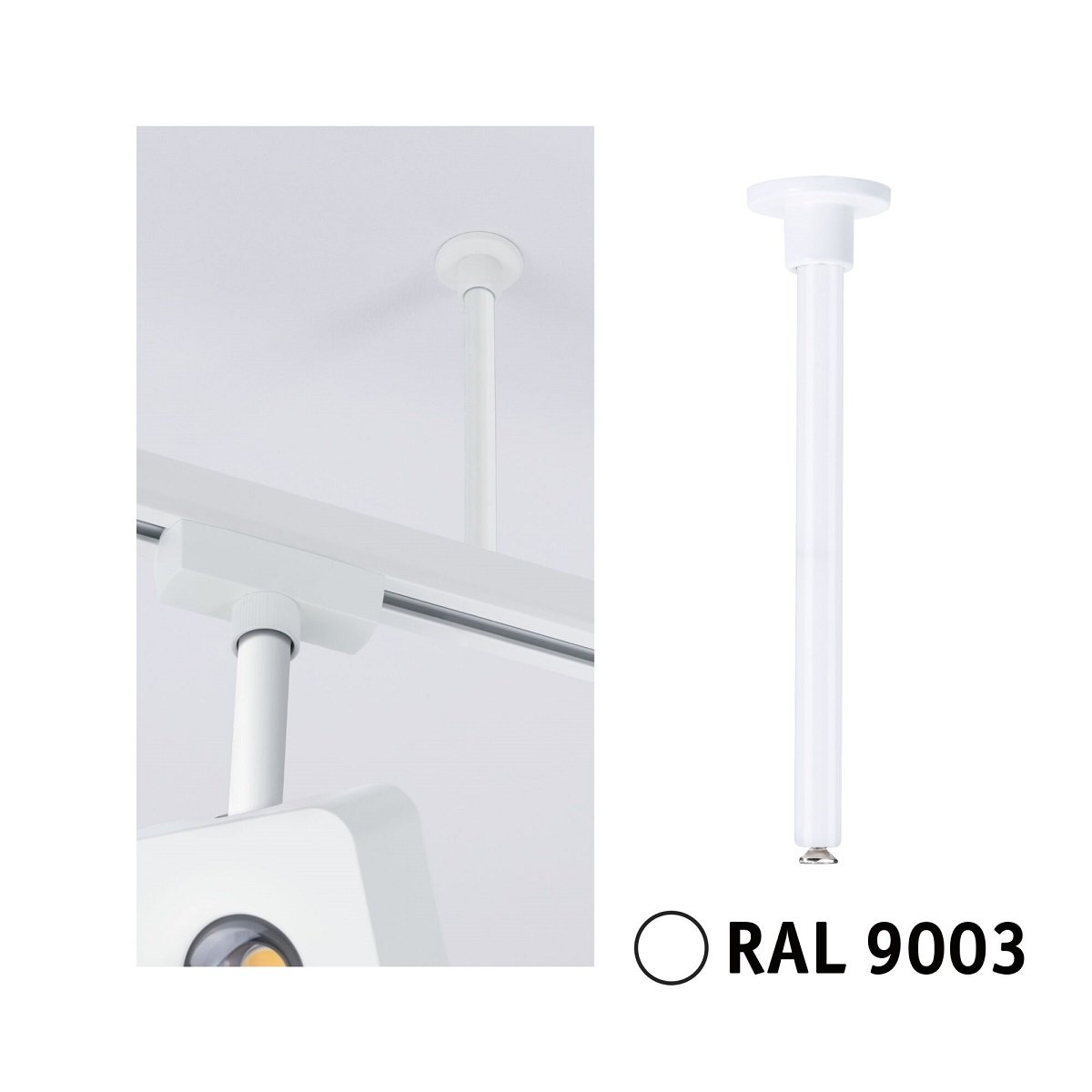Paulmann 95654 URail Schienen Abh�ngung Schiene 105mm Signalwei� RAL 9003