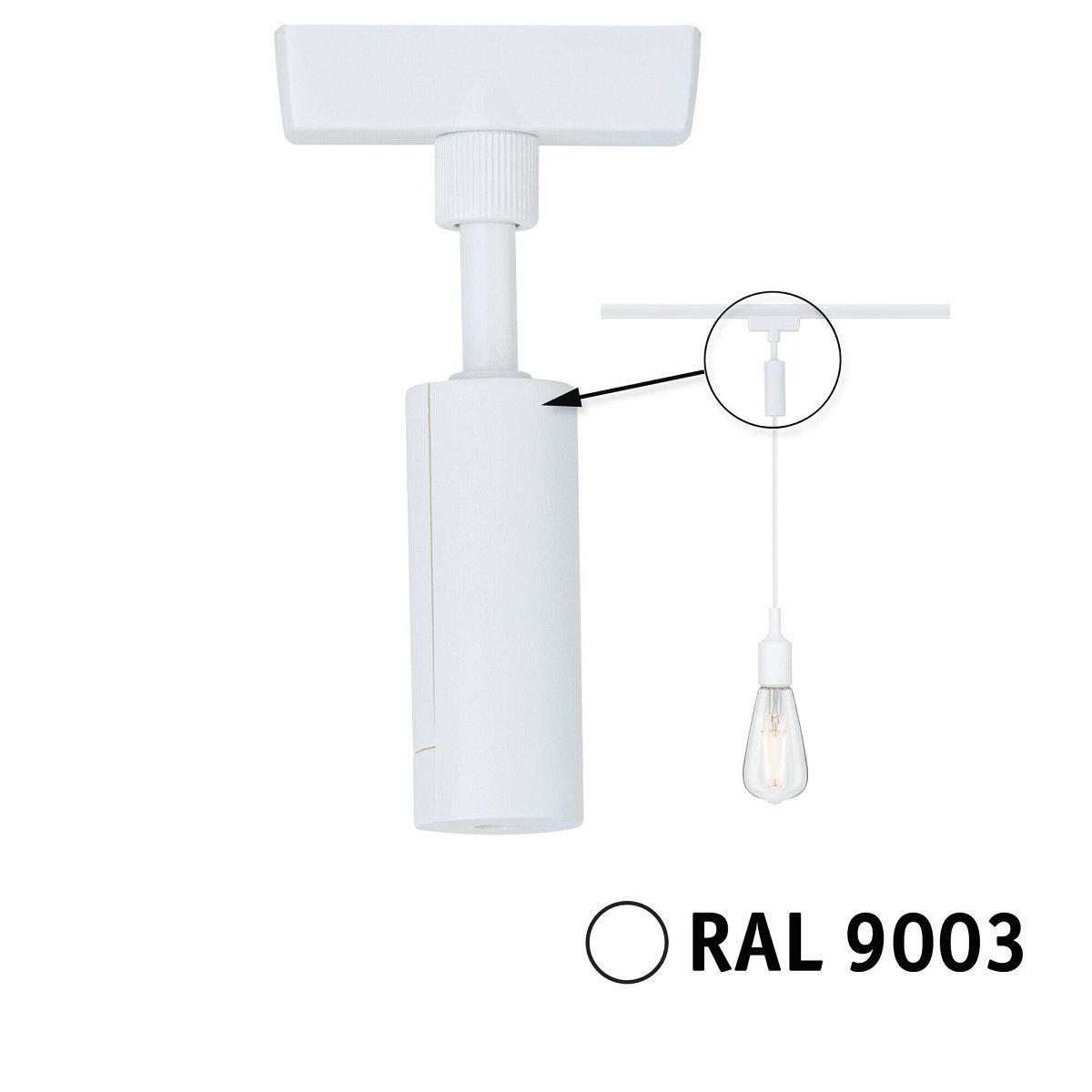 Paulmann 95655 URail Pendel Adapter Universal Signalwei� RAL 9003