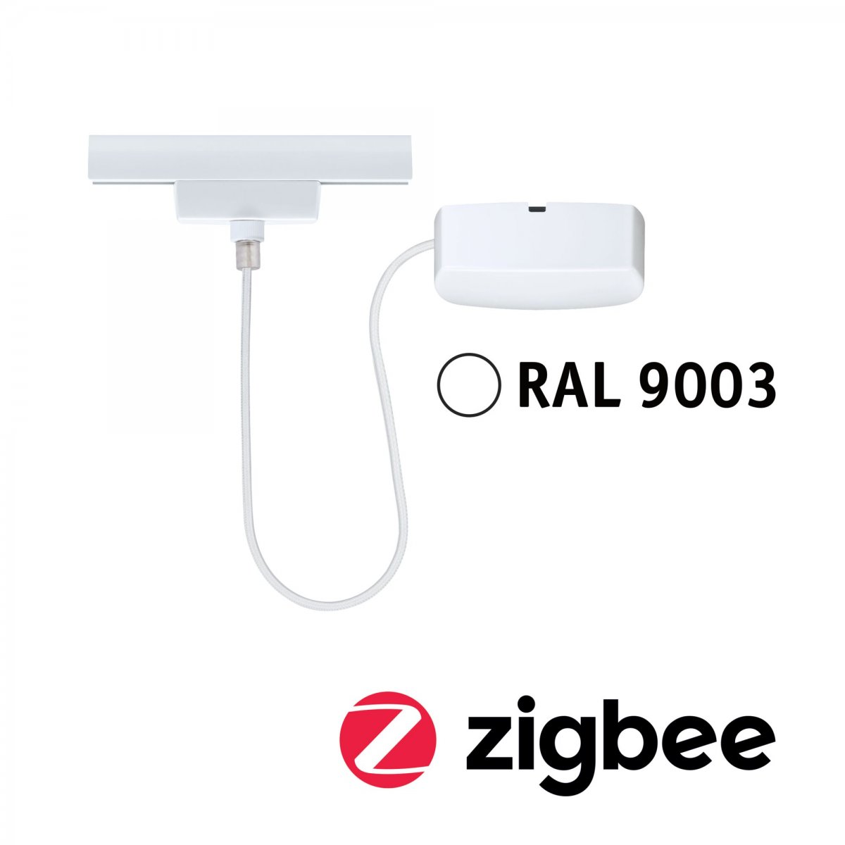 Paulmann 95671 URail Smart Home ZigBee Kabel-Einspeisung max. 100W Signalwei� RAL 9003