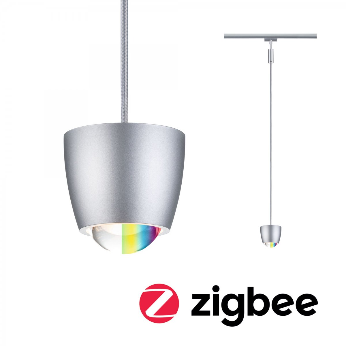 Paulmann 95682 URail LED Pendel Tyros Zigbee RGBW 230V Chrom matt