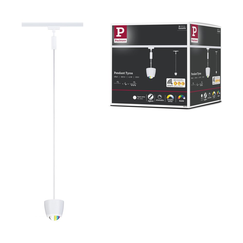 Paulmann 95683 URail LED Pendel Tyros Zigbee RGBW 230V Signalweiß ...
