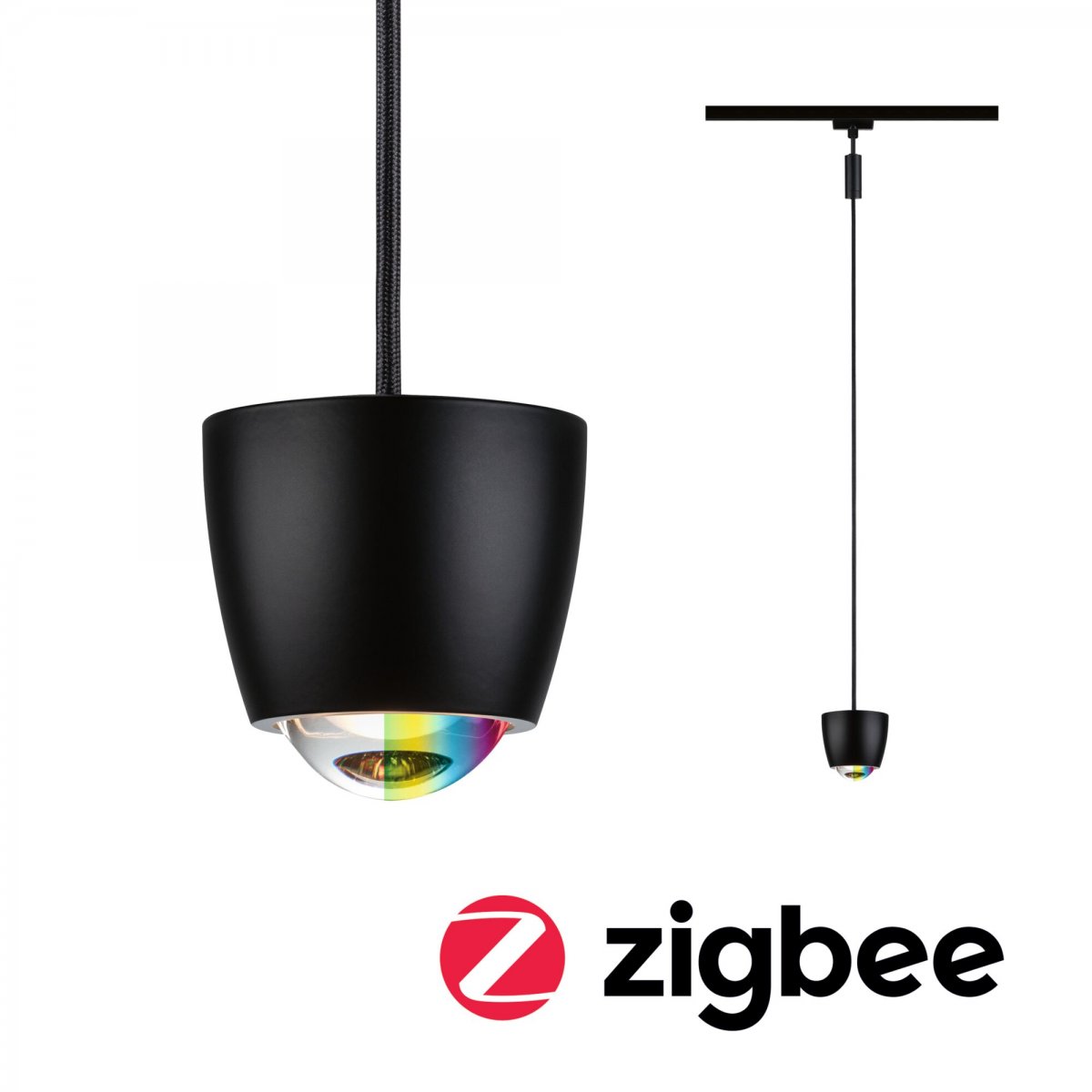 Paulmann 95684 URail LED Pendel Tyros Zigbee RGBW 230V Schwarz matt