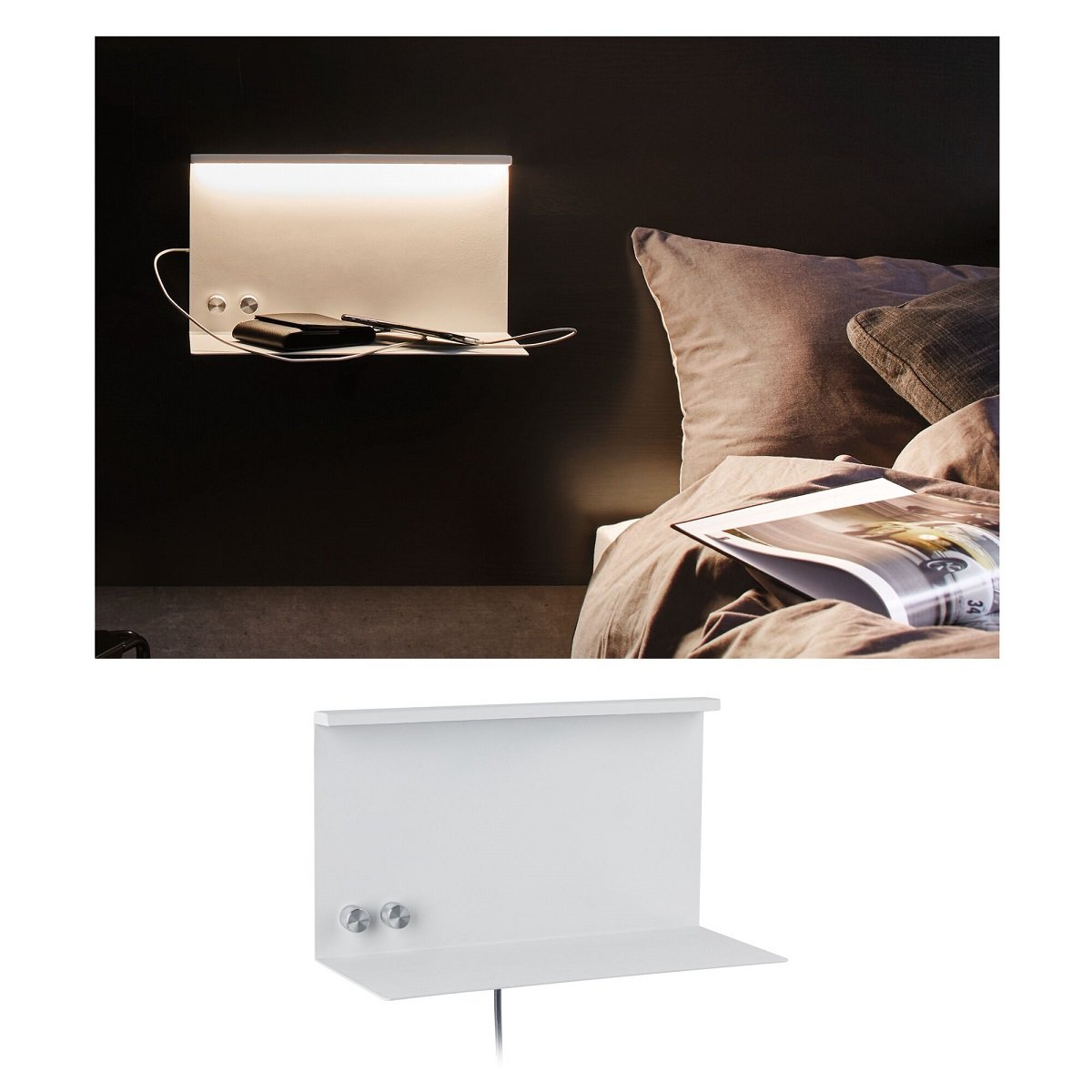 Paulmann 96772 LED Wandleuchte Jarina USB C Wei� matt dimmbar