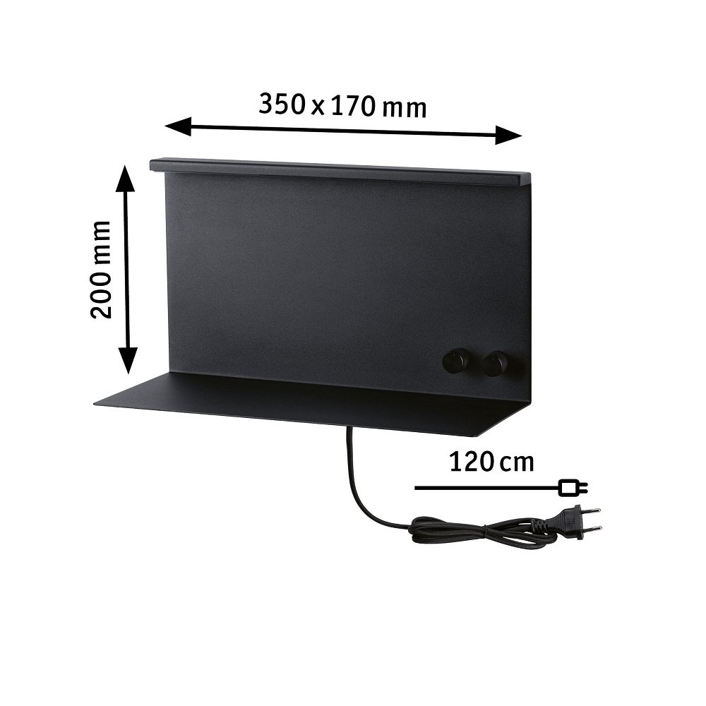 Paulmann 96773 LED Wandleuchte Jarina USB C Schwarz matt dimmbar 