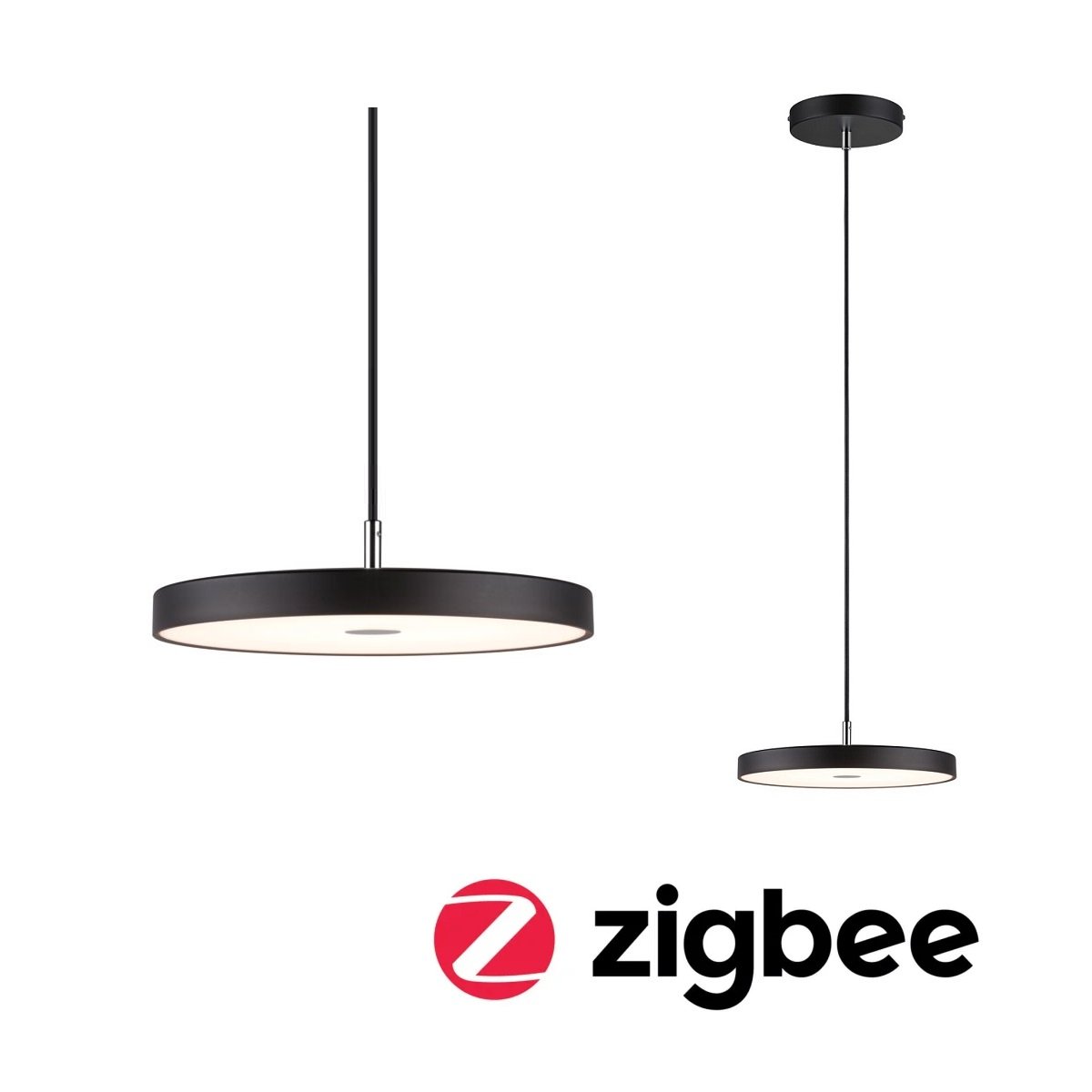 Paulmann 96777 LED Pendelleuchte Smart Home Zigbee Hildor Schwarz matt 2700K