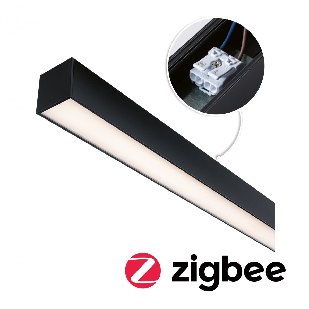 Paulmann 98181 Linion Einspeisung Power Channel Zigbee 230/24V 150VA 3000K schwarz 1m