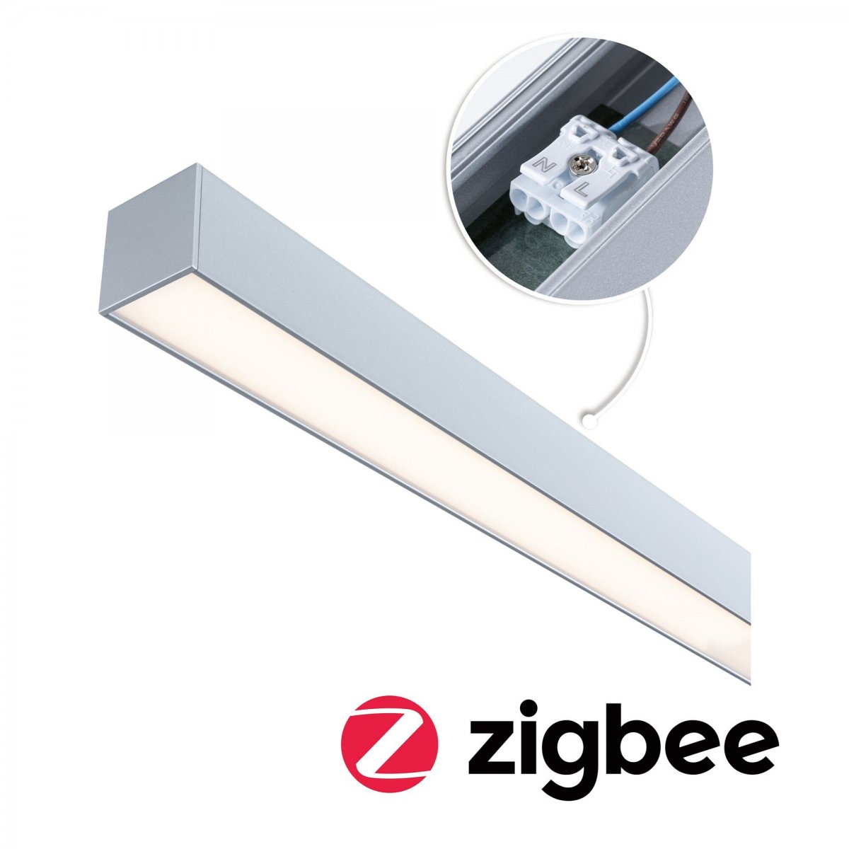 Paulmann 98182 Linion Einspeisung Power Channel Zigbee 230/24V 150VA 3000K Chrom 1m
