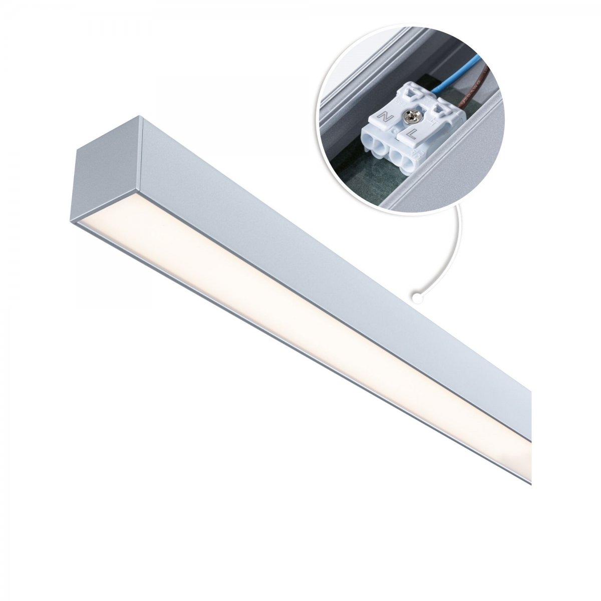 Paulmann 98205 Linion Einspeisung Power Channel 230/24V 100VA 3000K Chrom 1m