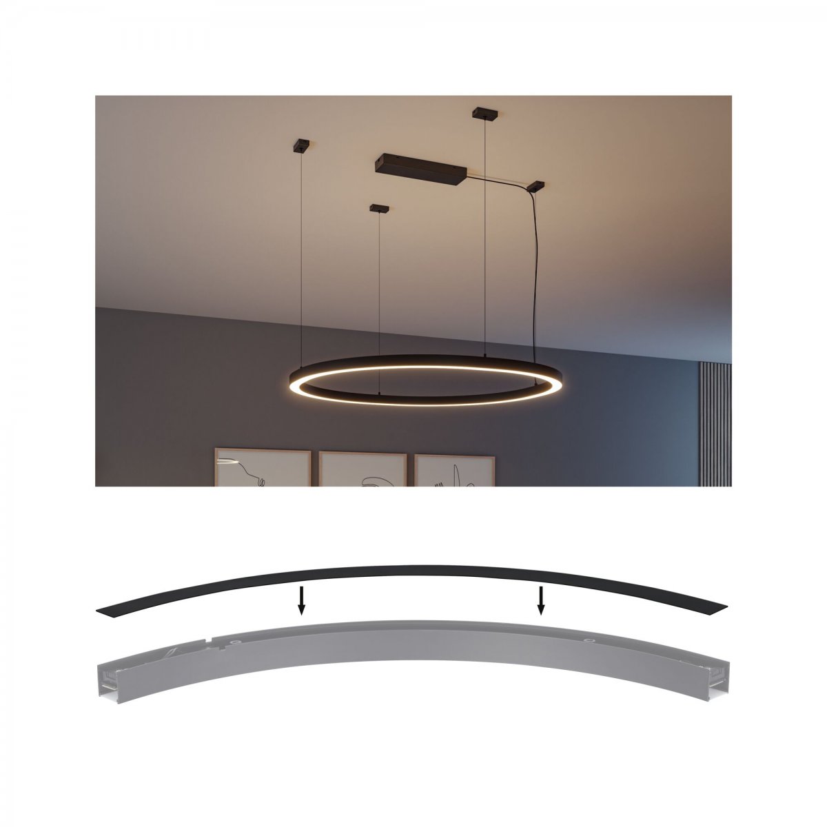 Paulmann 98227 Linion Zubeh�r Abdeckung Kurve schwarz