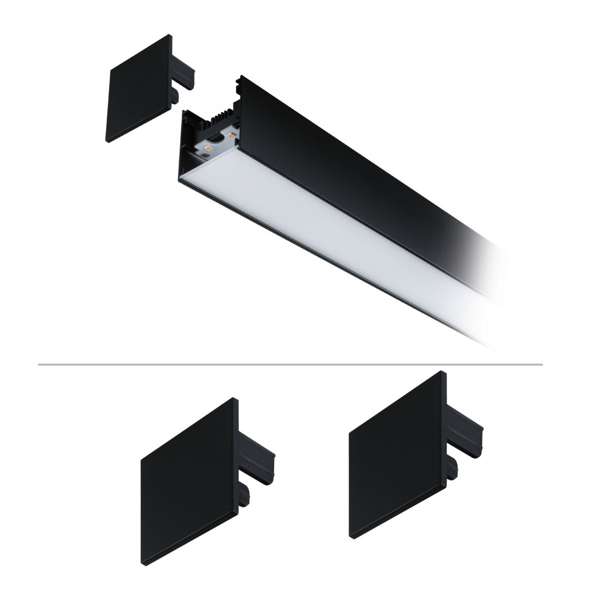 Paulmann 98626 Linion Zubeh�r Endkappe 2er-Set Schwarz
