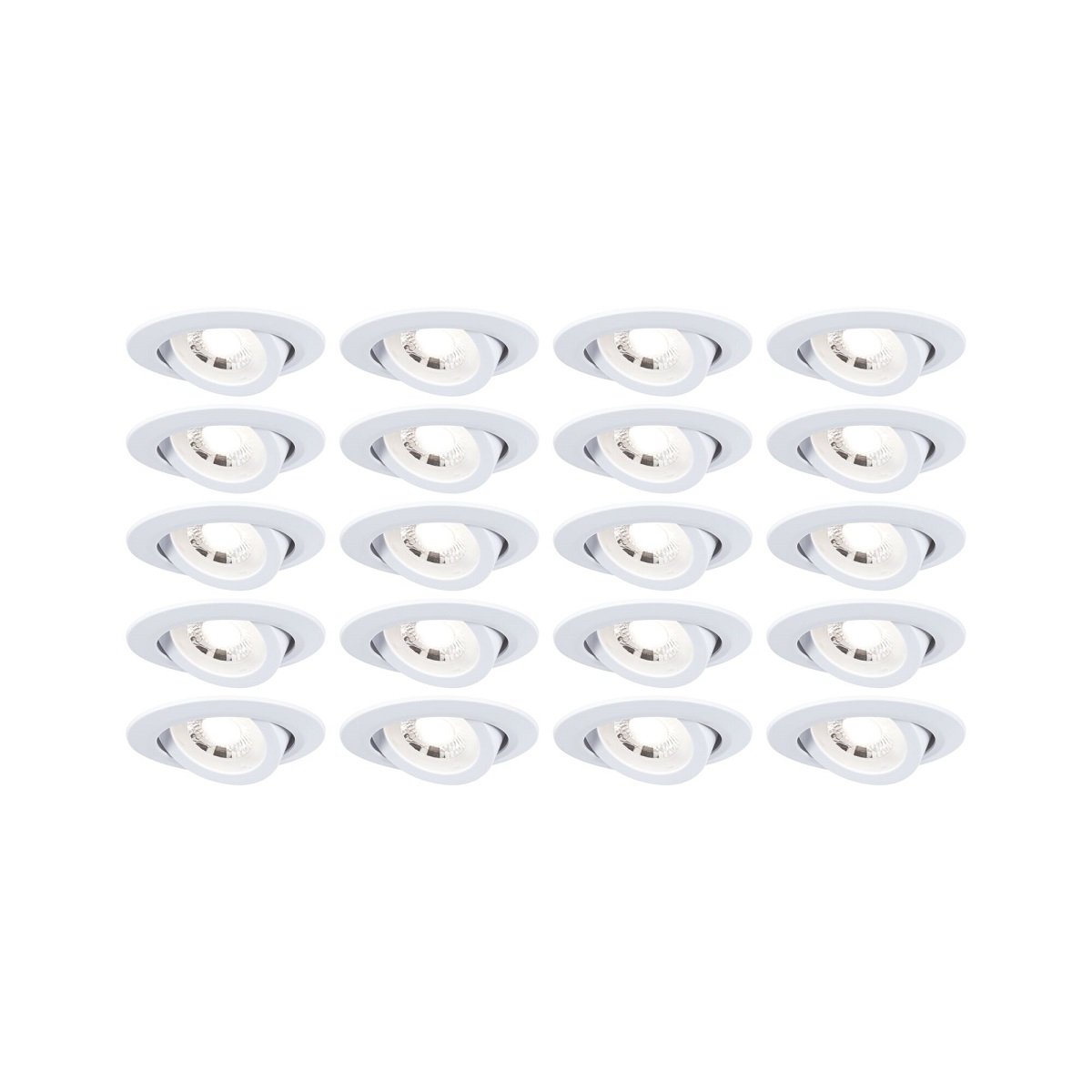 Paulmann 99997 LED Einbauleuchten 20er-Set schwenkbar 3000K Wei�