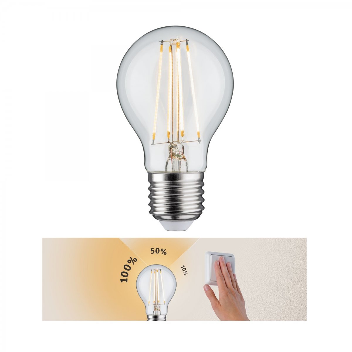 Paulmann No. 28571 LED AGL 8W E27 Klar 3-Stufen dimmbar