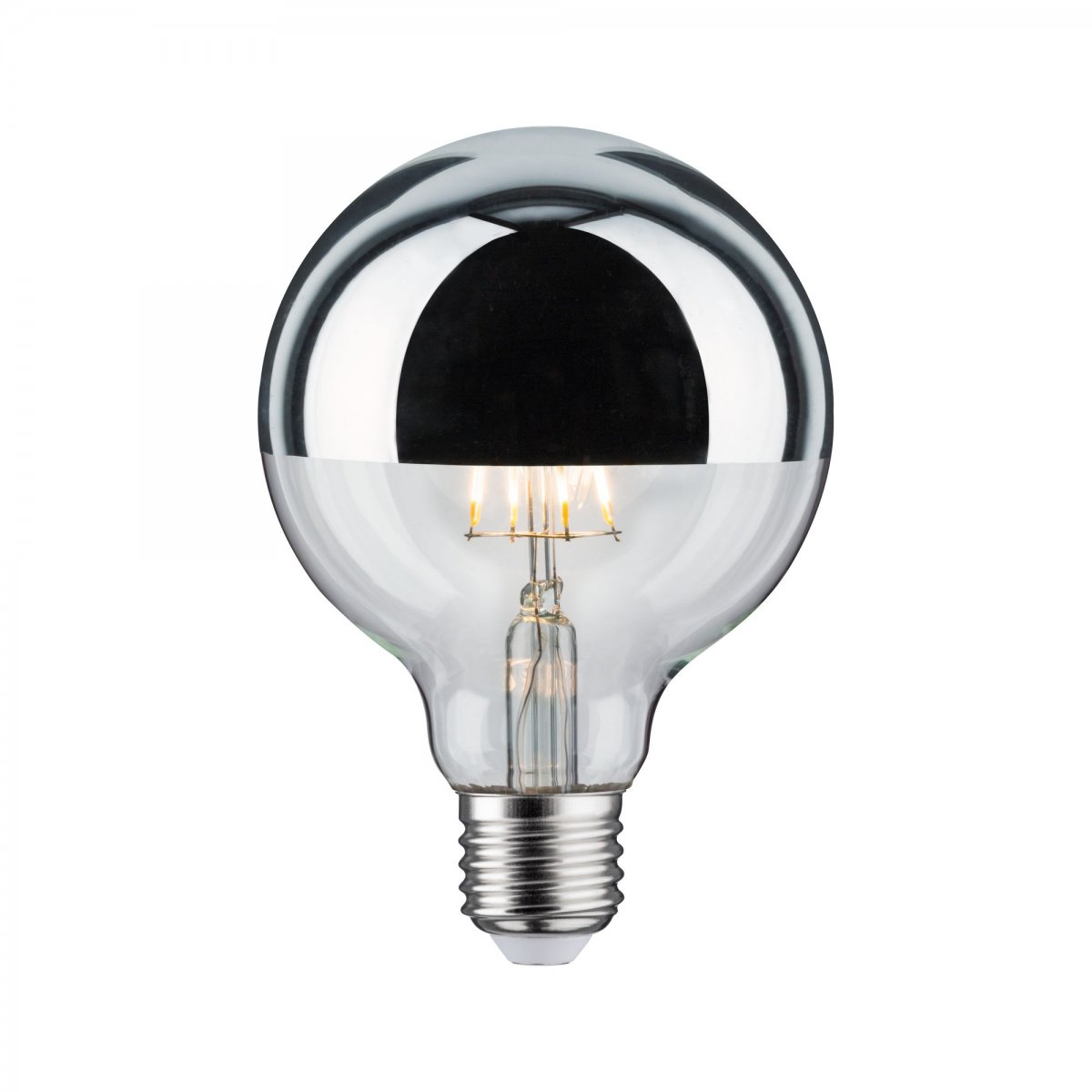 Paulmann No. 28673 LED Globe 95 6,5W E27 Kopfspiegel Silber Warmwei� dimmbar
