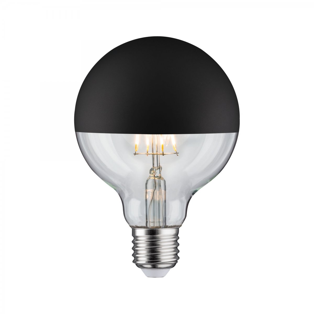 Paulmann No. 28676 LED Globe 95 Kopfspiegel Schwarzmatt 6,5W E27 Warmwei�