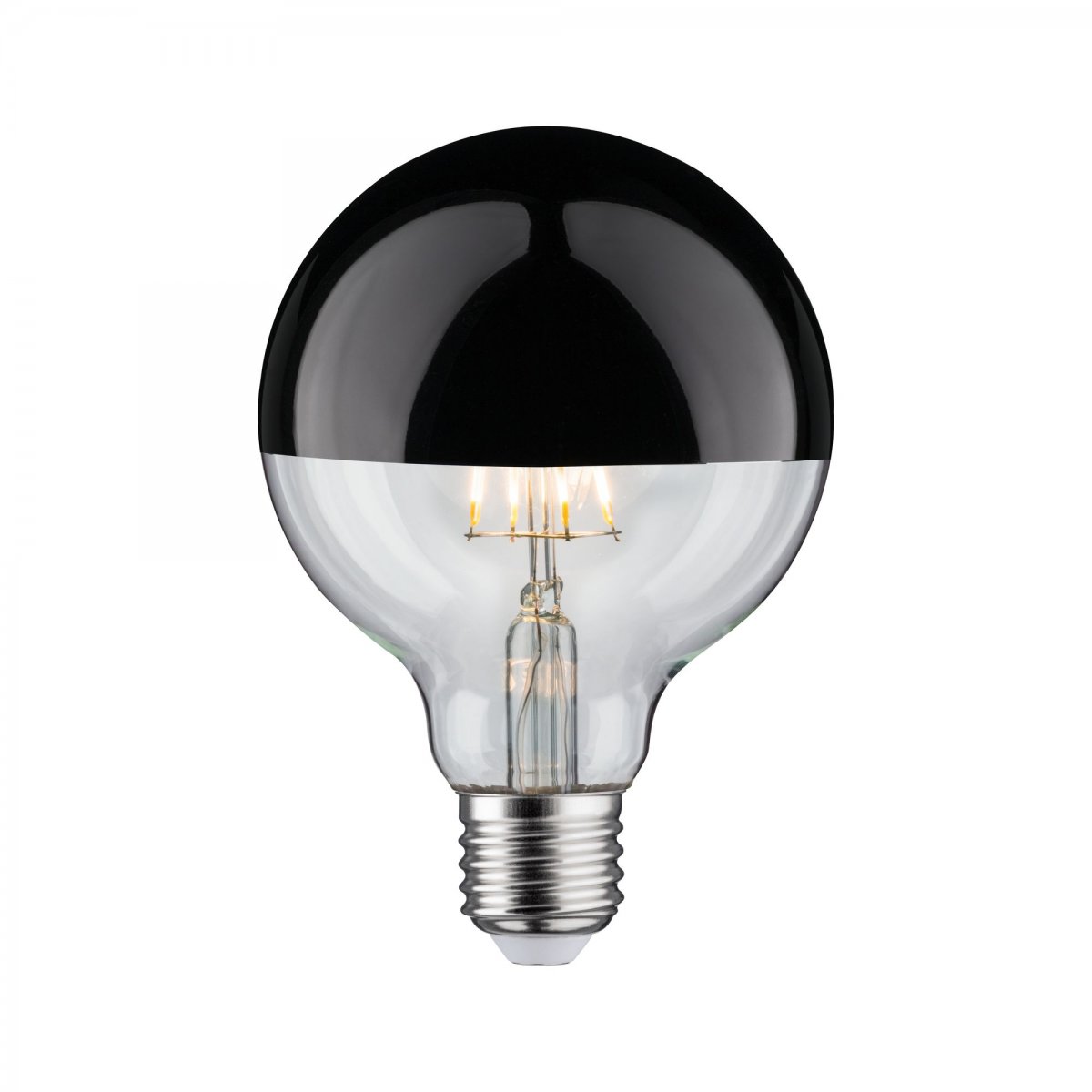 Paulmann No. 28677 LED Globe 95 Kopfspiegel Schwarzchrom 6,5W E27 Warmwei�
