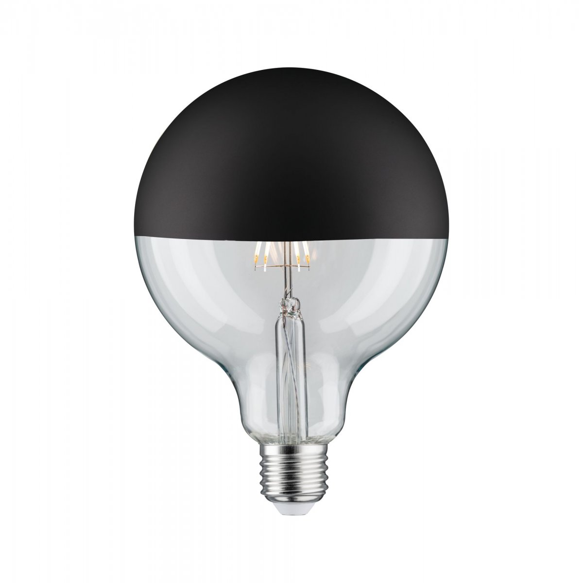Paulmann No. 28679 LED Globe 125 Kopfspiegel Schwarzmatt 6,5W E27 Warmwei�