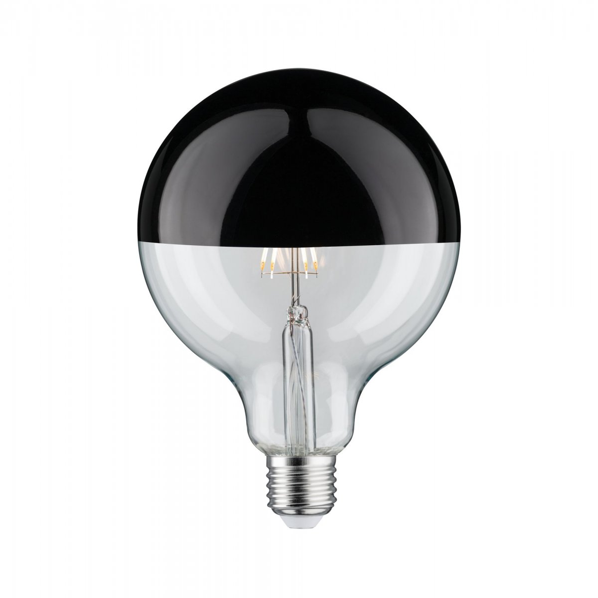 Paulmann No. 28680 LED Globe 125 Kopfspiegel Schwarzchrom 6,5W E27 Warmwei�