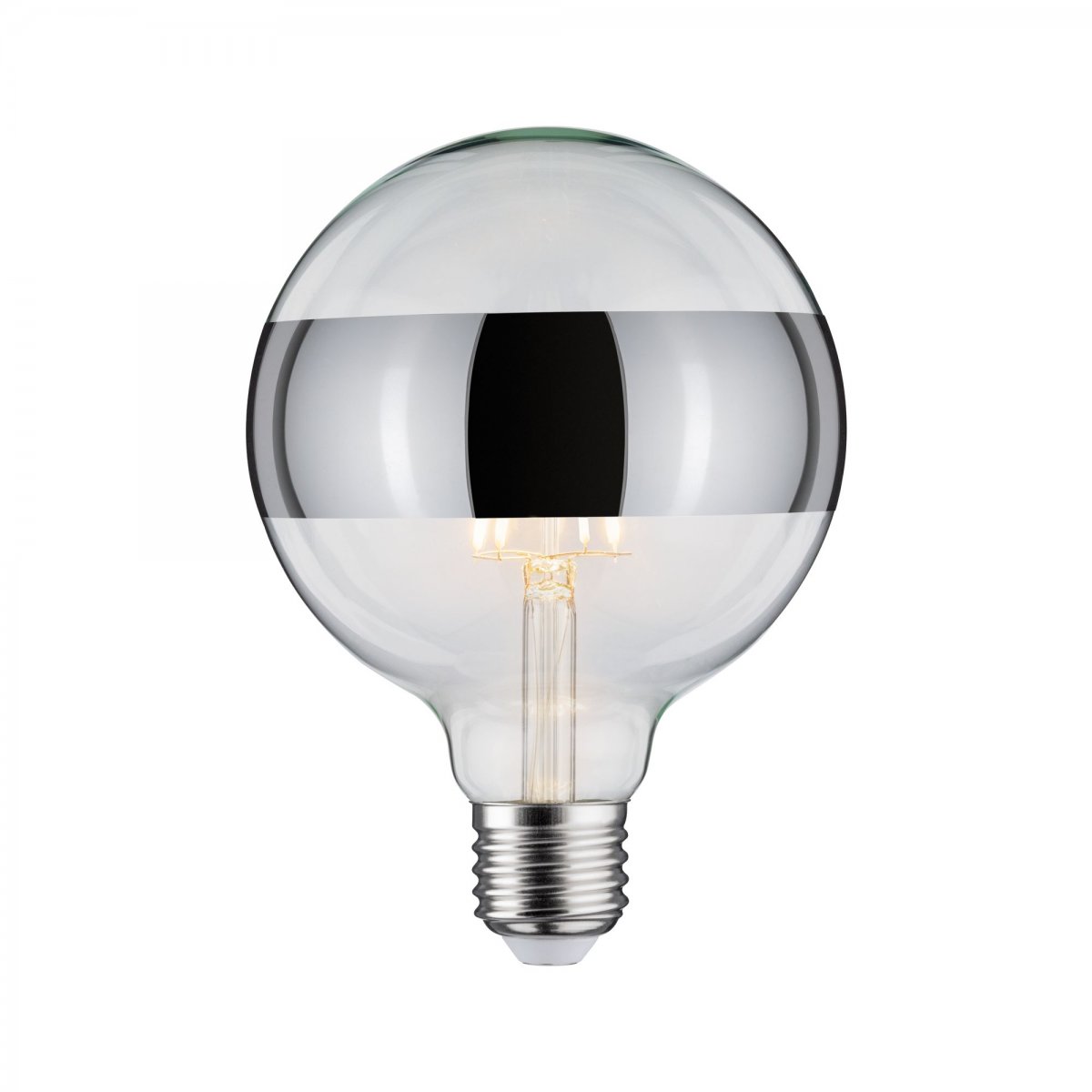 Paulmann No. 28681 LED Globe 125 Ringspiegel Silber 6,5W E27 Warmwei�
