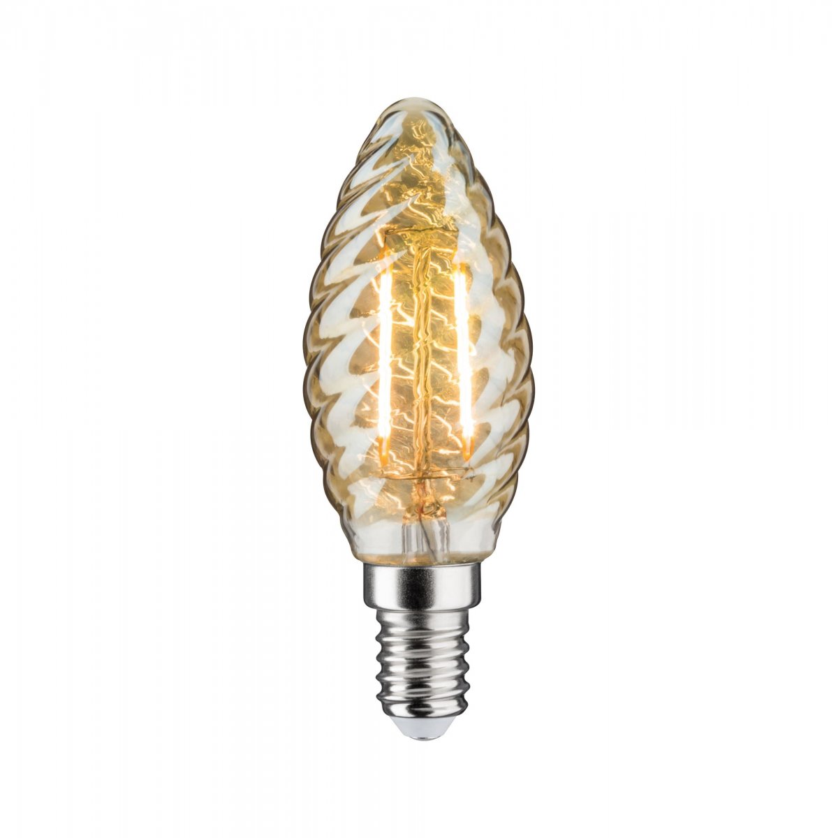 Paulmann No. 28709 LED Kerze gedreht 4,7 Watt E14 Goldlicht dimmbar