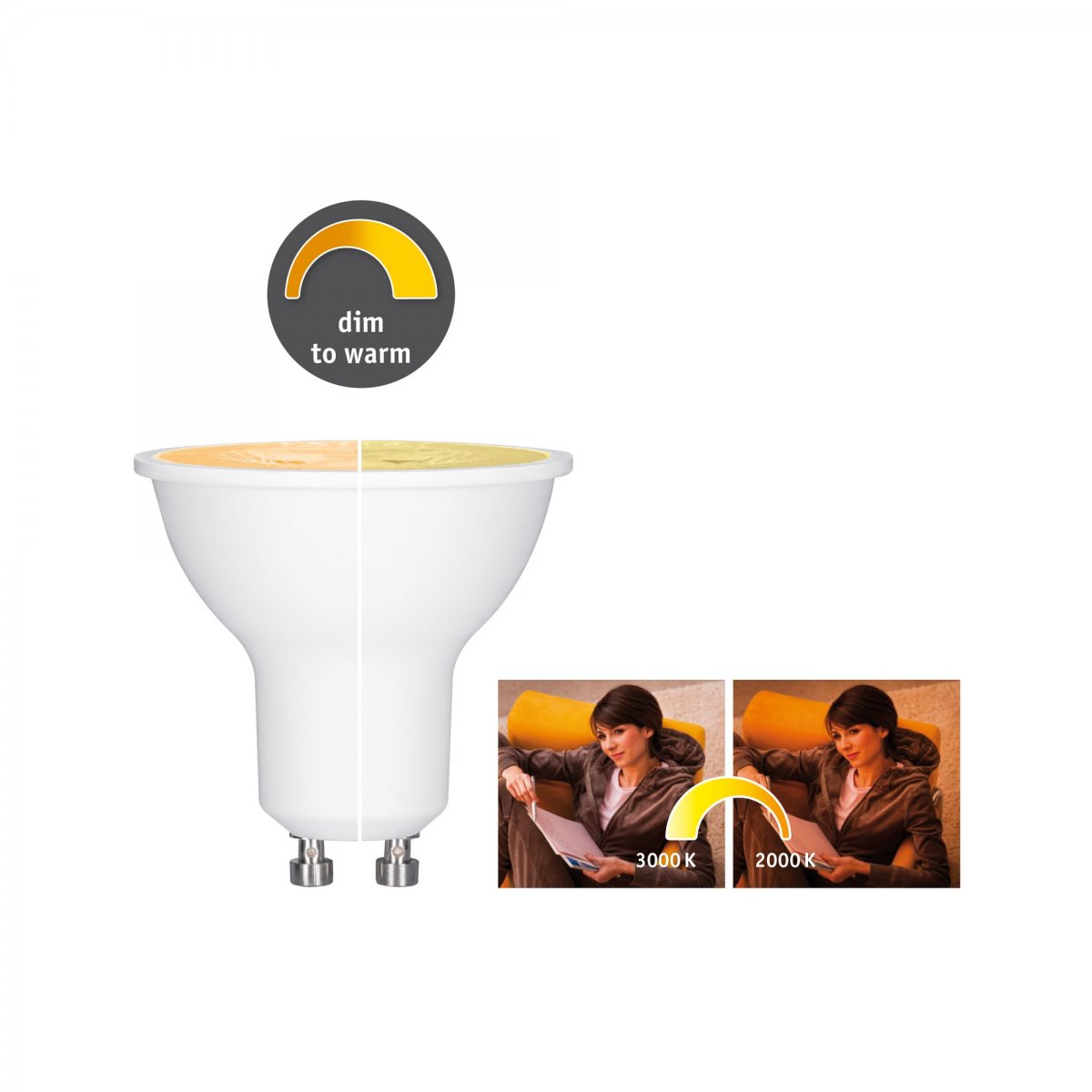 Paulmann No. 28735 LED Reflektorlampe 6 Watt GU10 1800-3000K dim to warm