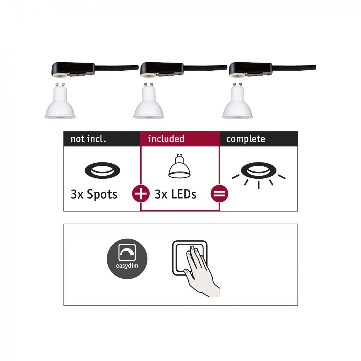 Paulmann No. 28786 Einbauleuchte CHOOSE LED-Modul GU10 EasyDim 3x5,5W 2700K