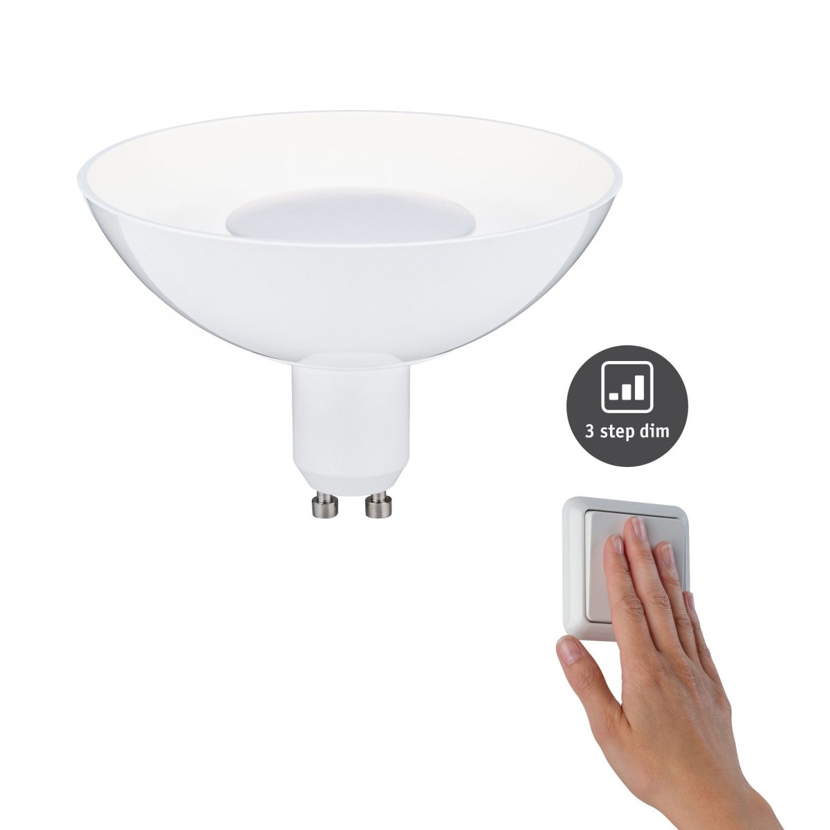 Paulmann No. 28793 LED Reflektor GU10 Wei� 3-Stufen-dimmbar 3000K