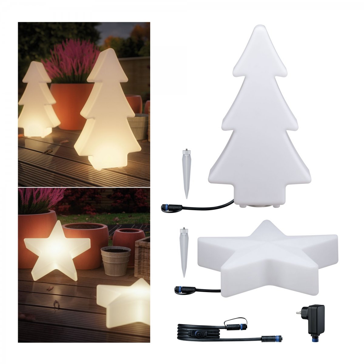 Paulmann No. 5022 Plug & Shine Weihnachts-Bundle Baum & Stern inklusive Kabel und Trafo