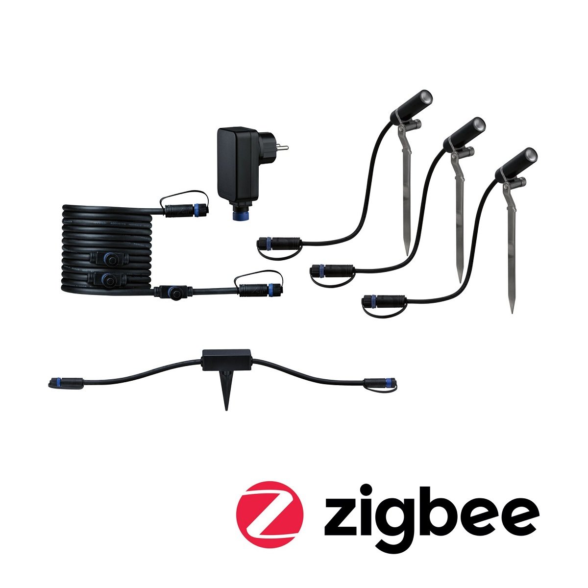 Paulmann No. 5029 Plug & Shine Outdoor-Bundle Zigbee Starterset Plantin 3000 K