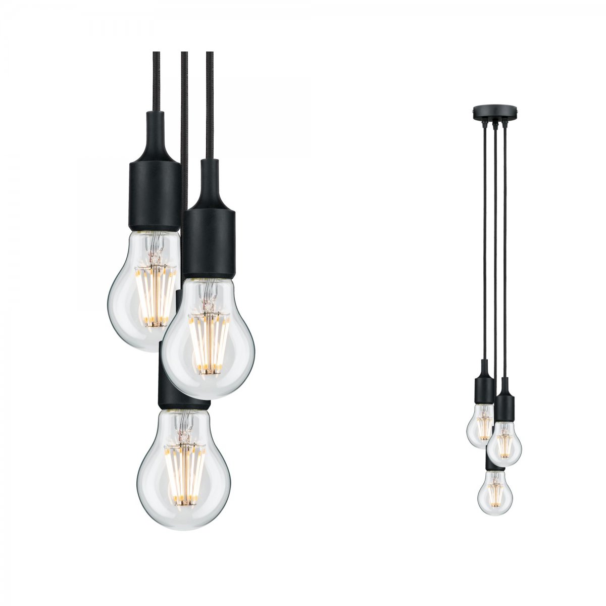 Paulmann No. 50382 Pendelleuchte Neordic Ketil 3-flammig 3x20W E27 schwarz