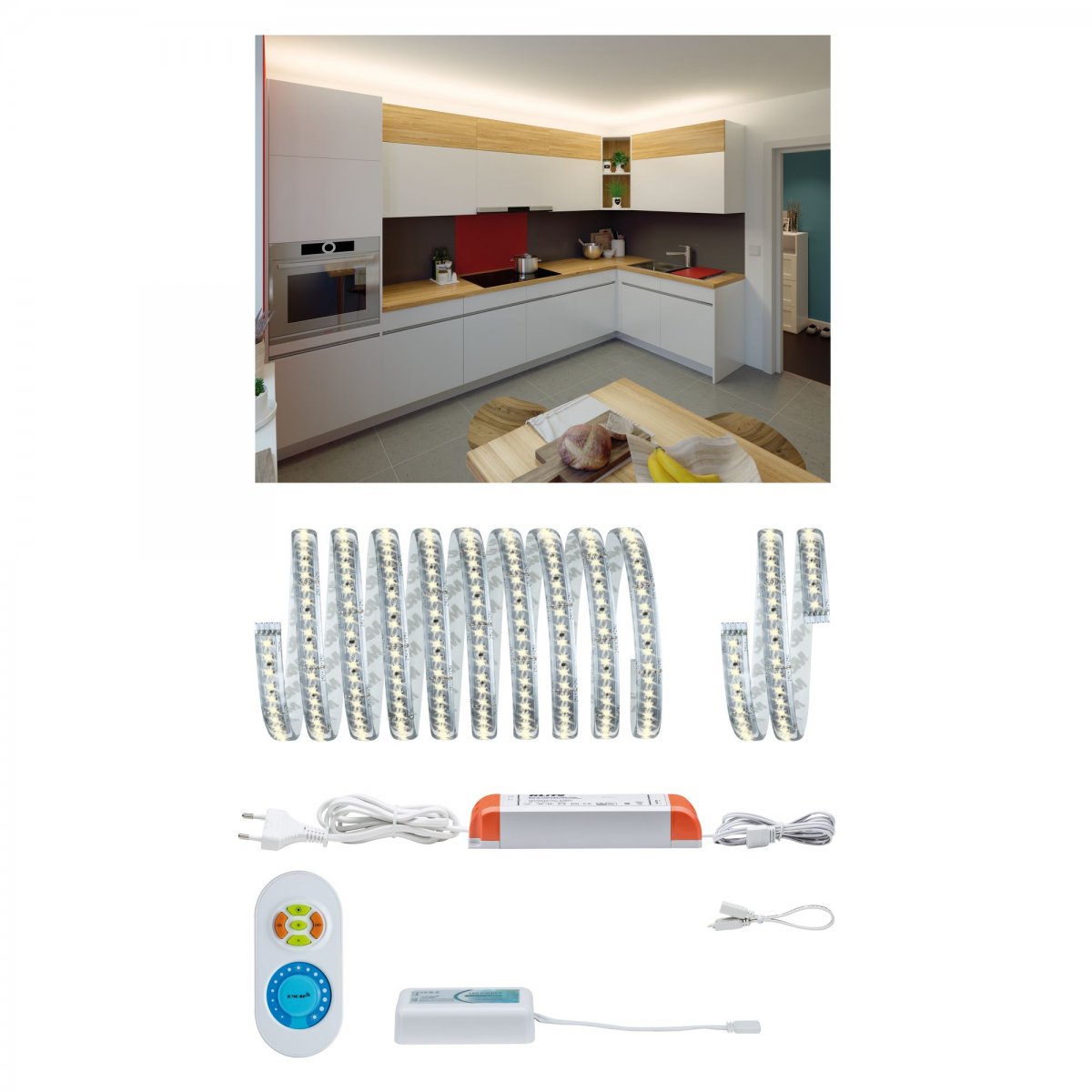 Paulmann No. 5060 Bundle MaxLED 1000 Stripe Set K�che Warmwei� beschichtet dimmbar  