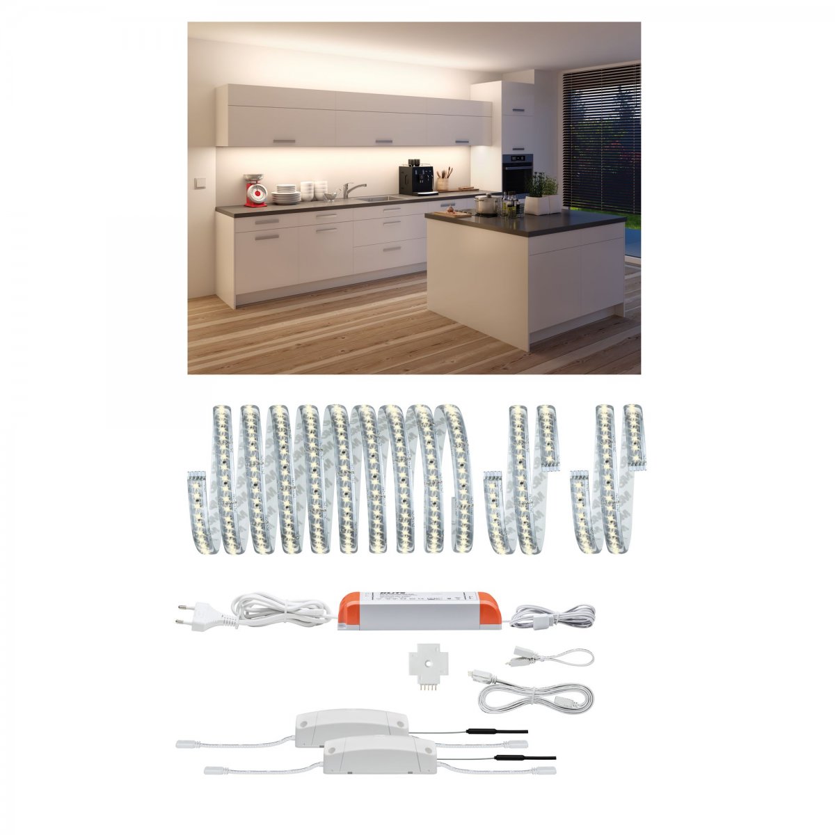 Paulmann No. 5061 Function Bundle MaxLED 1000 Set K�che Warmwei� beschichtet Zigbee 