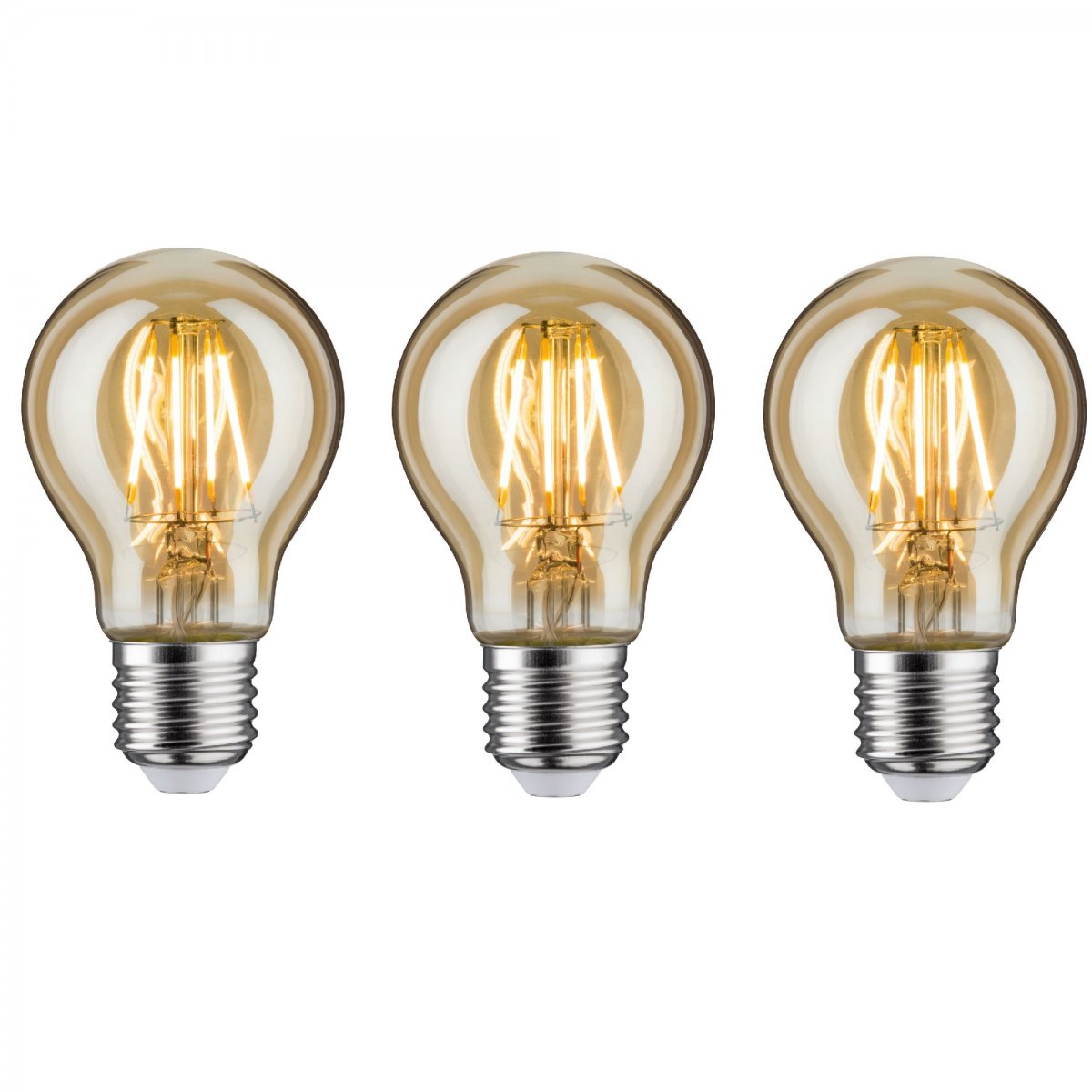 Paulmann No. 5074 Bundle 3xLED Standardform 6,5 Watt E27 Goldlicht 