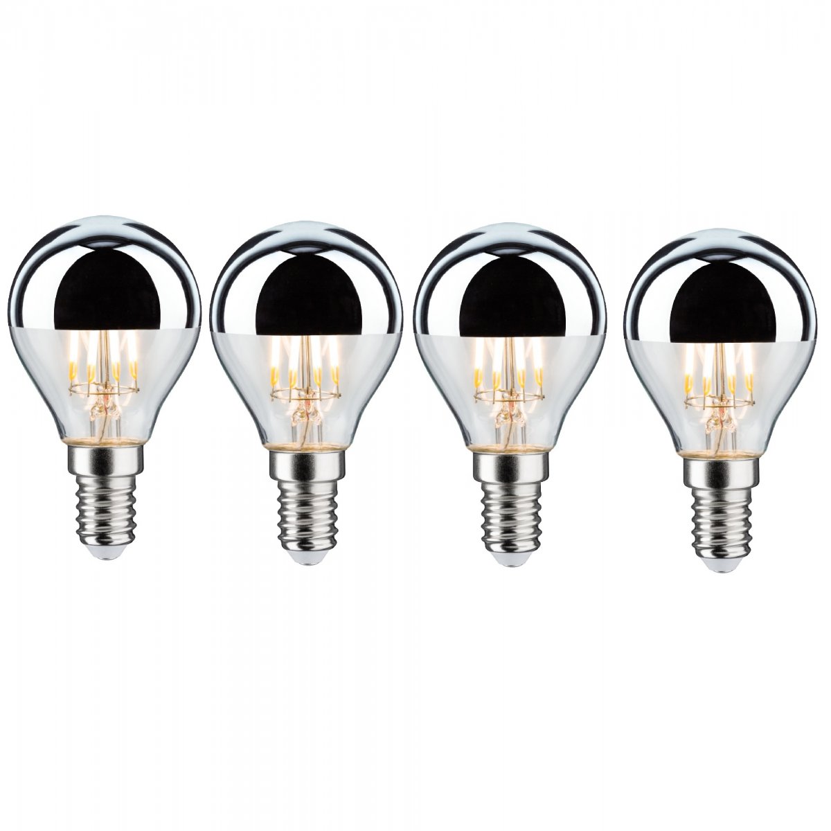 Paulmann No. 5077 Bundle 4xLED Tropfen 4,8W E14 Kopfspiegel Silber Warmwei� dimmbar